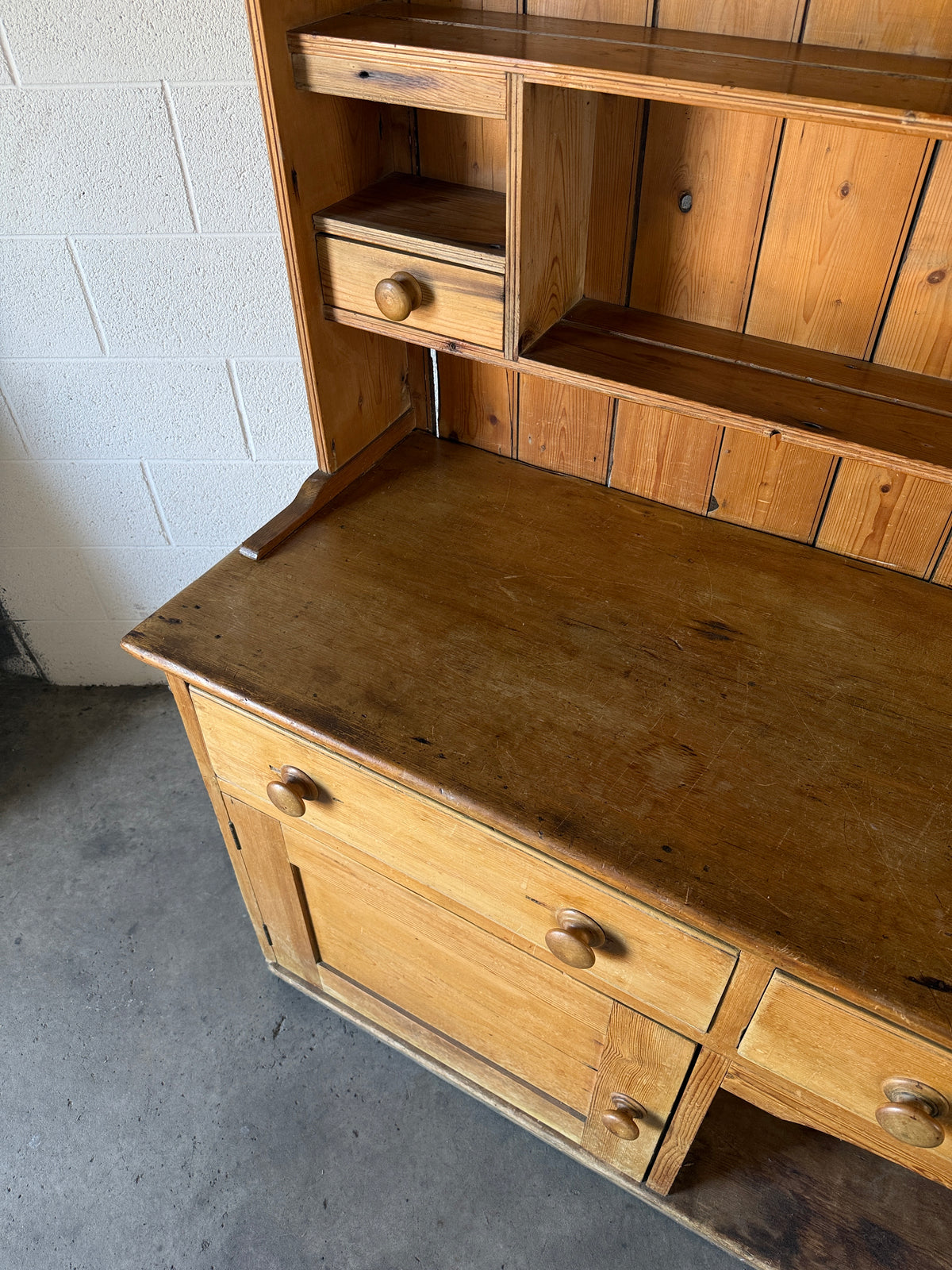 Large dog kennel antique pine kitchen dresser