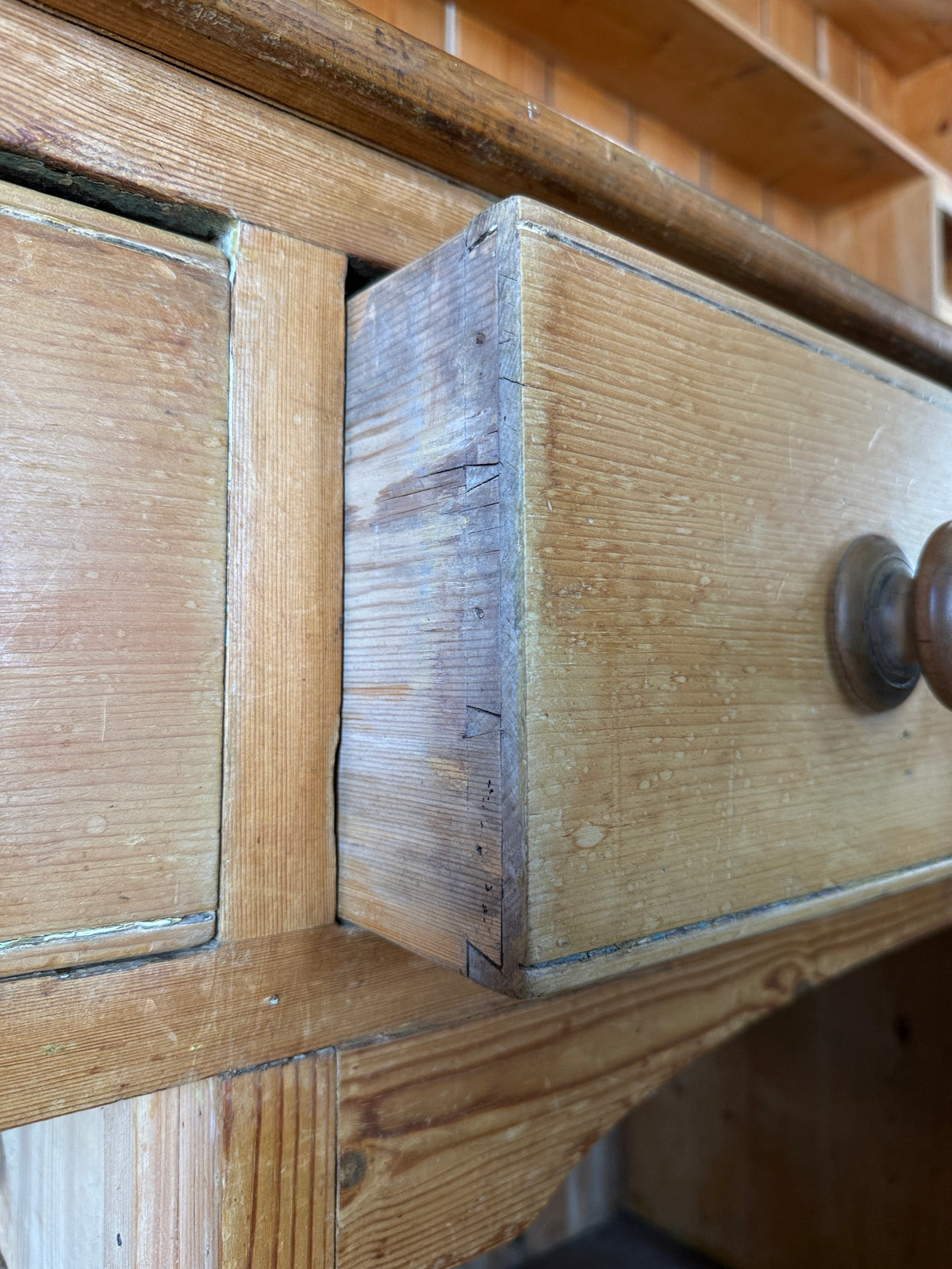 Large dog kennel antique pine kitchen dresser