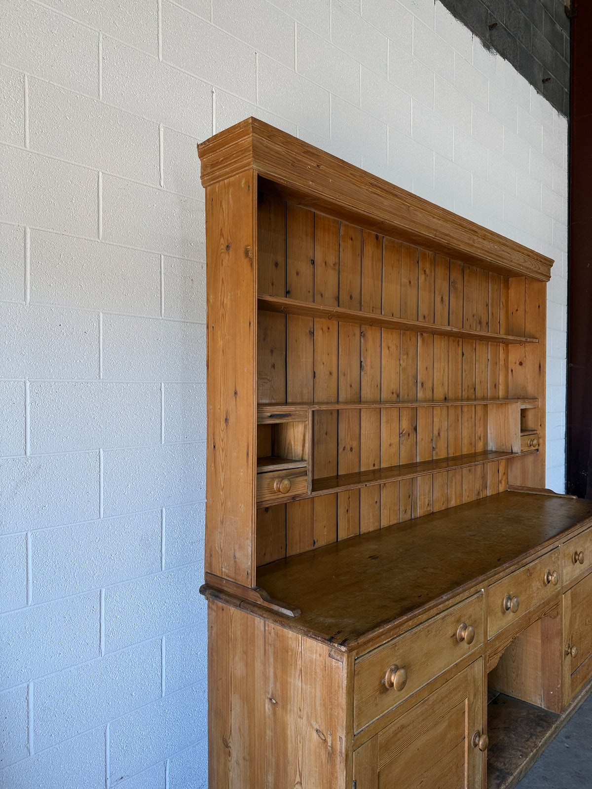 Large dog kennel antique pine kitchen dresser