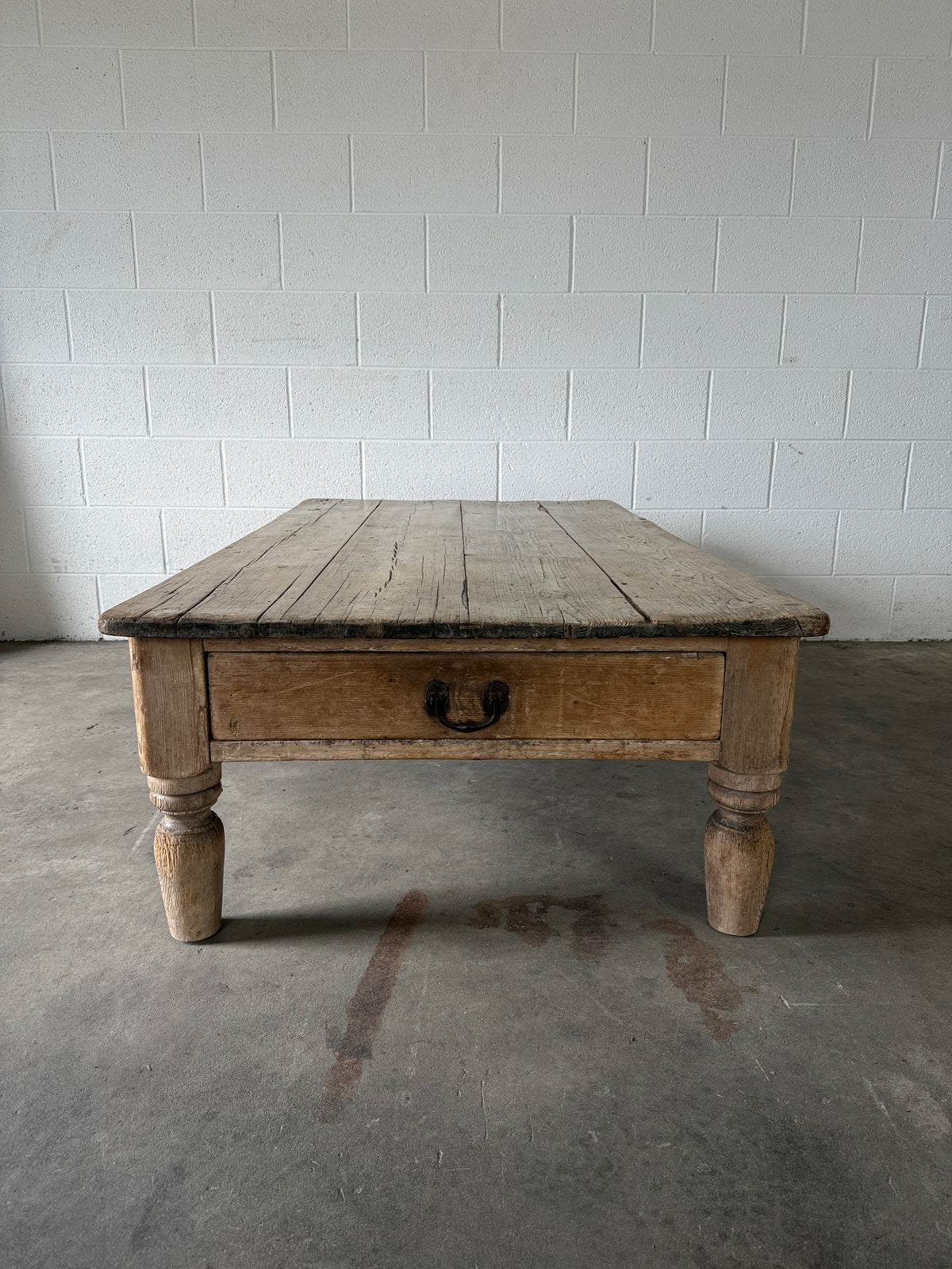Large pine farmhouse coffee table