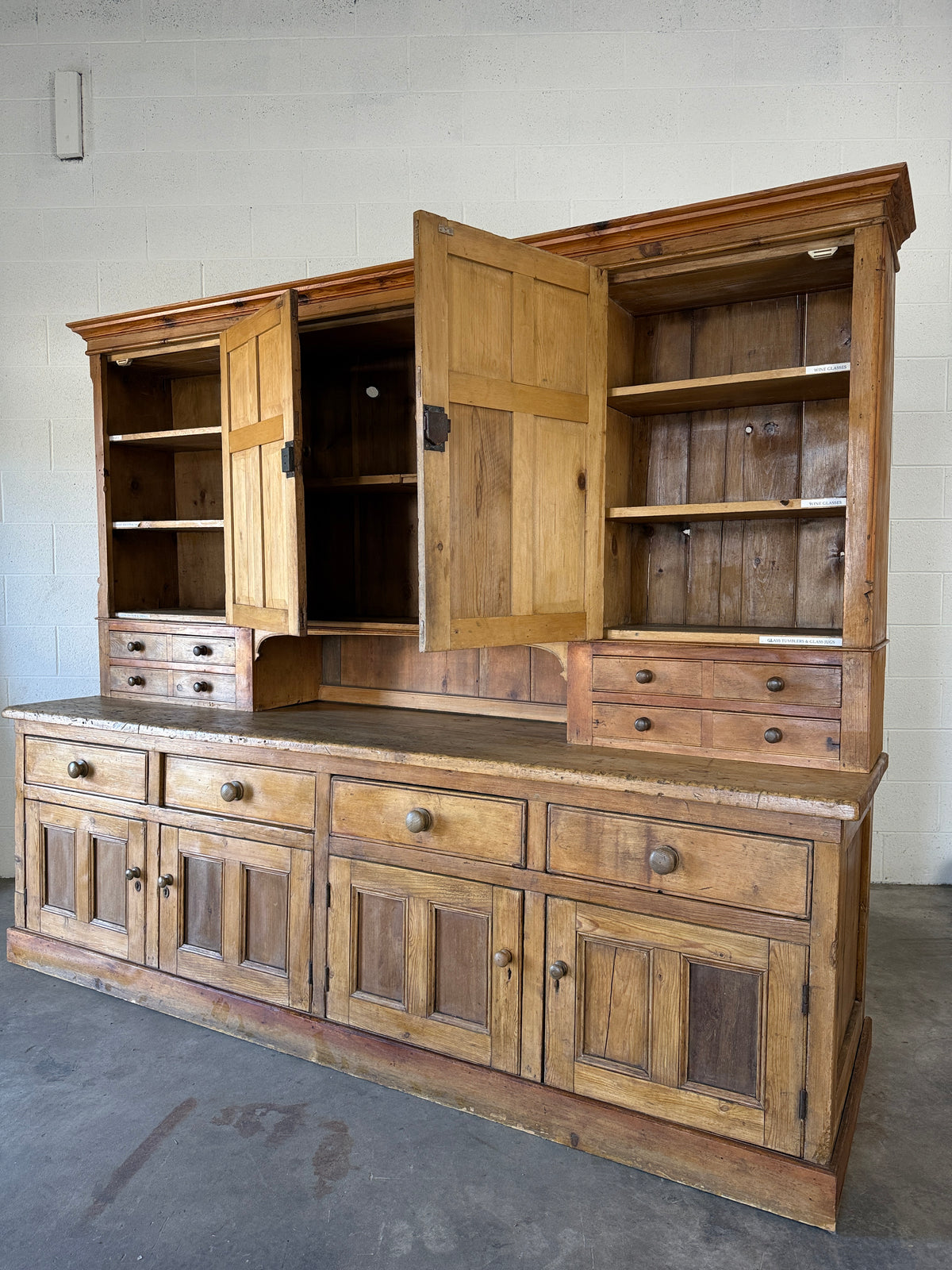 English country antique pine kitchen dresser