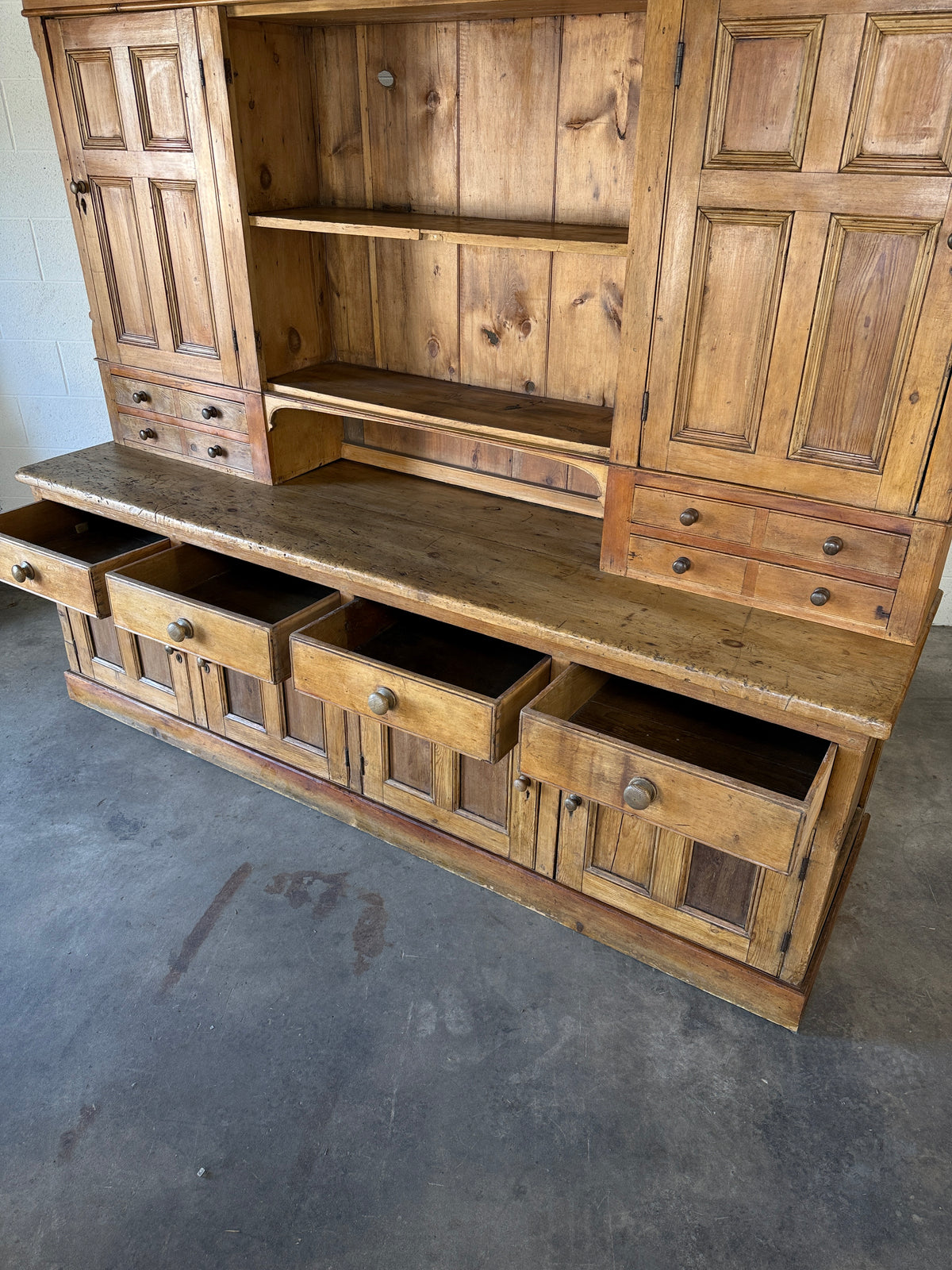 English country antique pine kitchen dresser