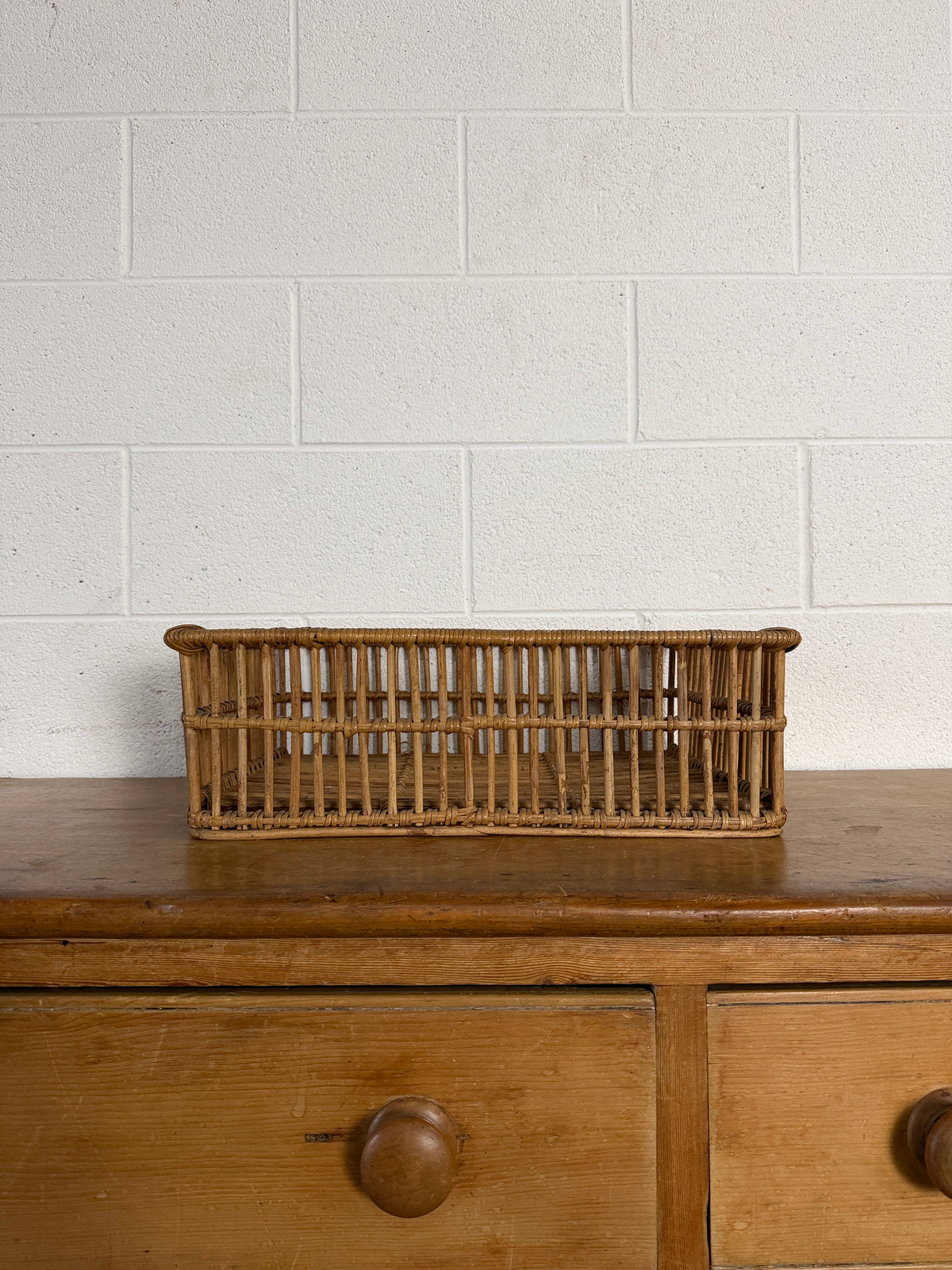 Antique French rectangular basket