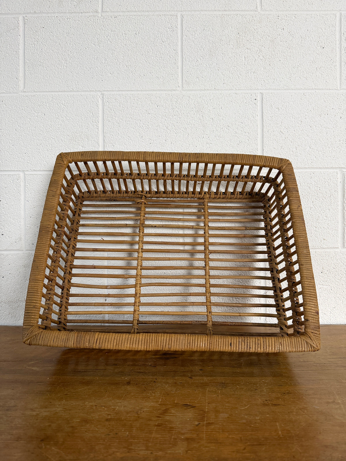 Antique French rectangular basket