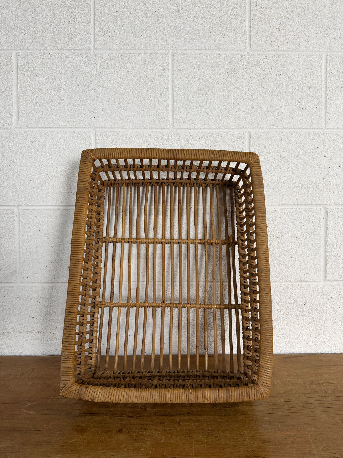 Antique French rectangular basket