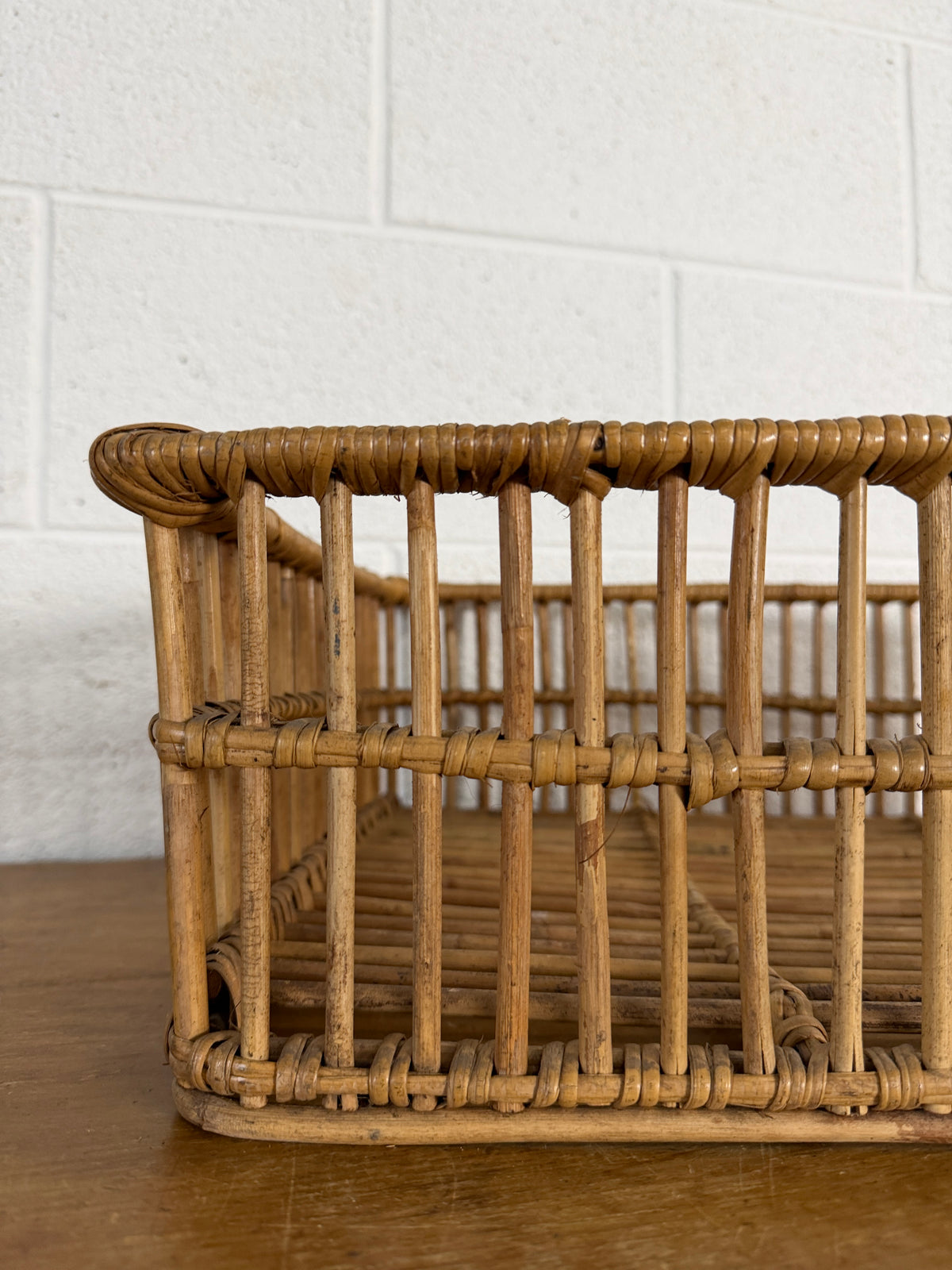 Antique French rectangular basket