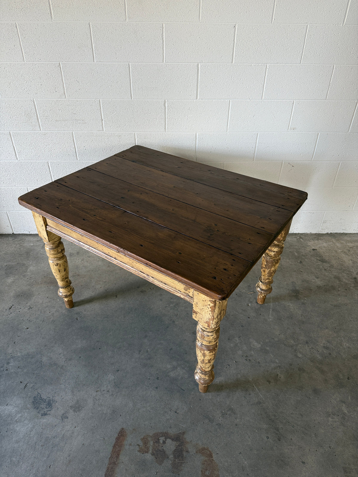 Chippy painted antique pine table