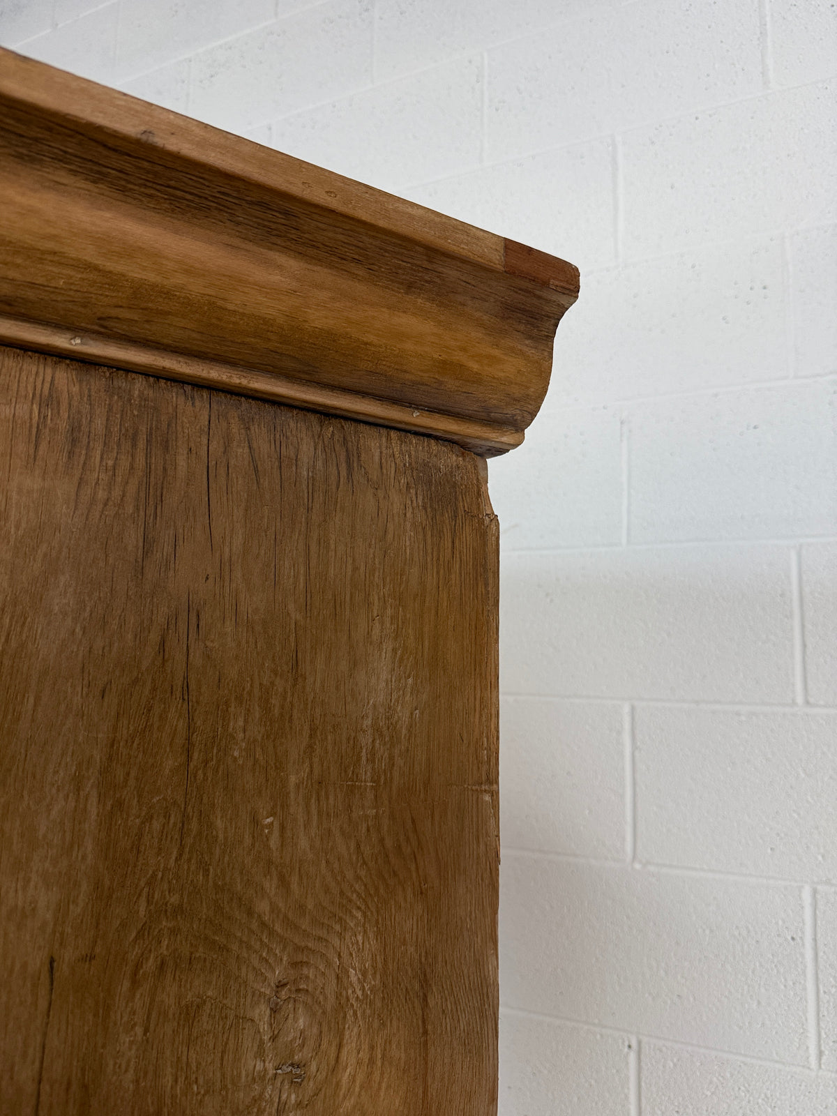 Slim antique pine double wardrobe