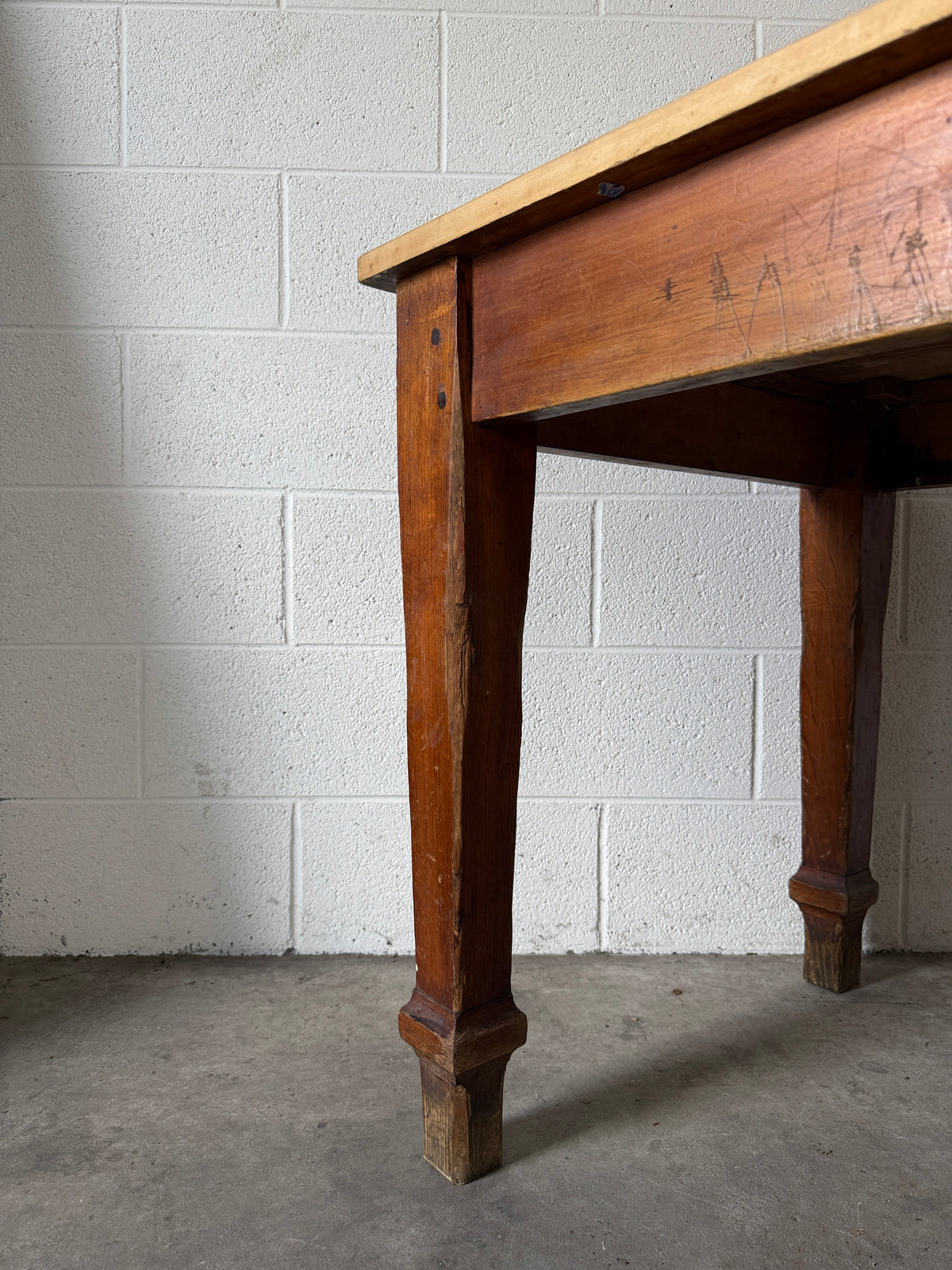 Long antique dining table