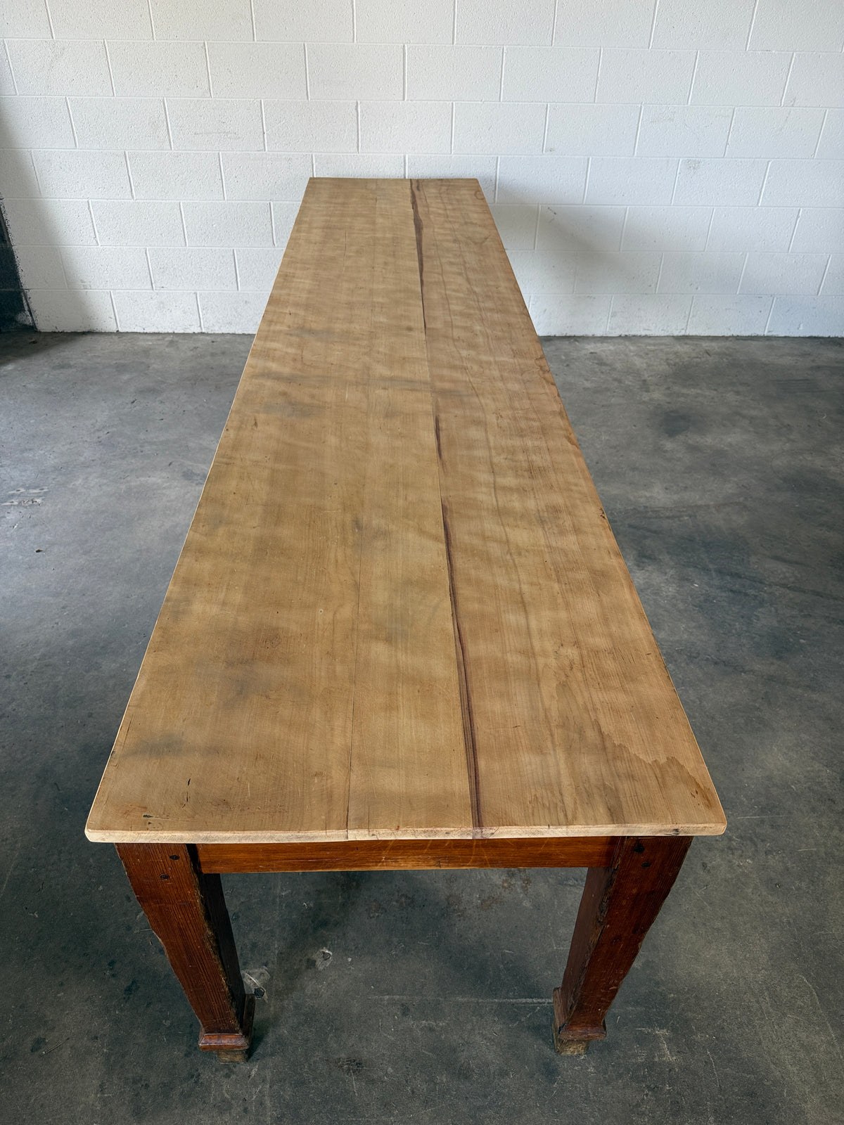 Long antique dining table