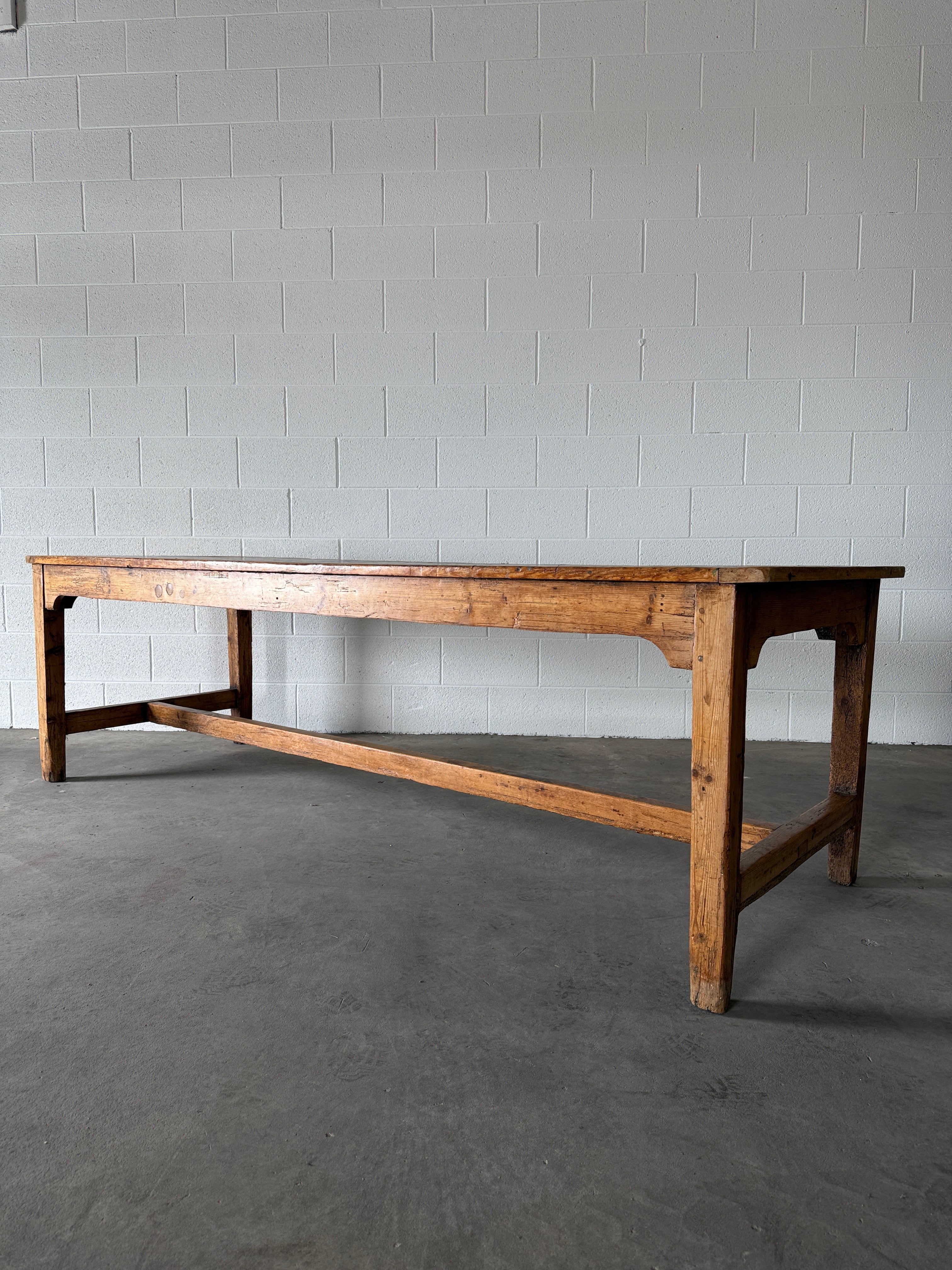 Large antique pine dining table