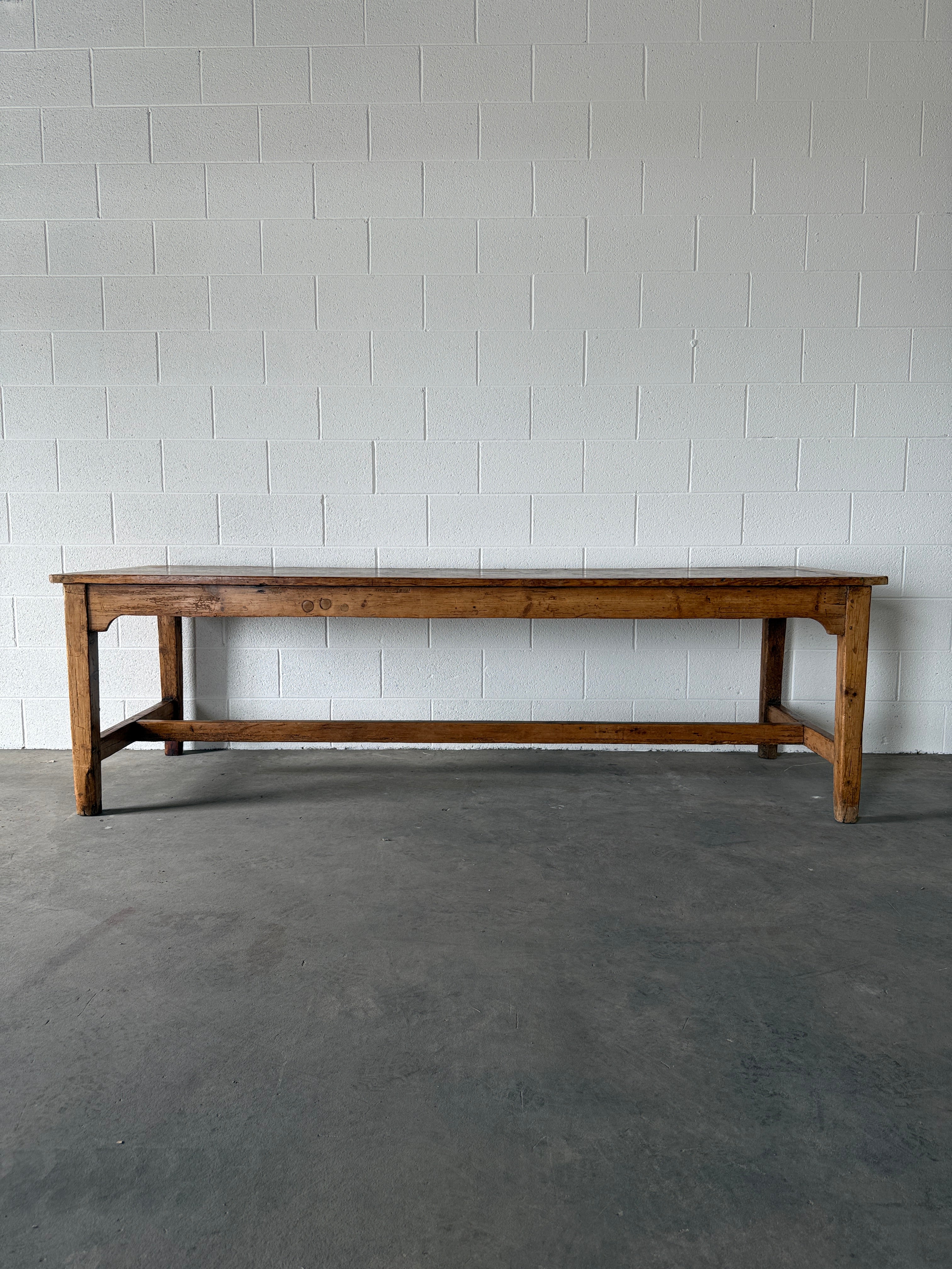Large antique pine dining table