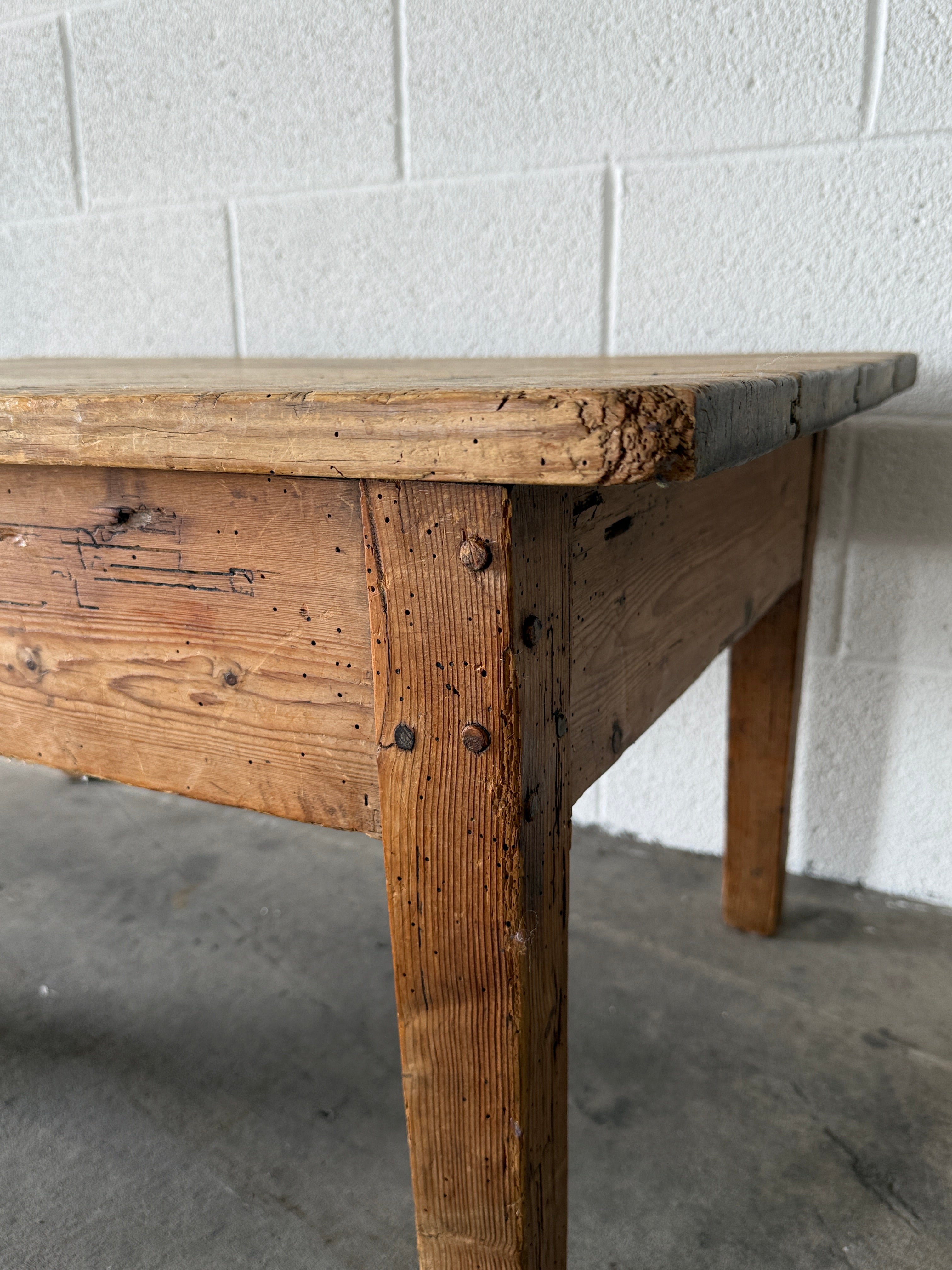 Rustic antique pine coffee table