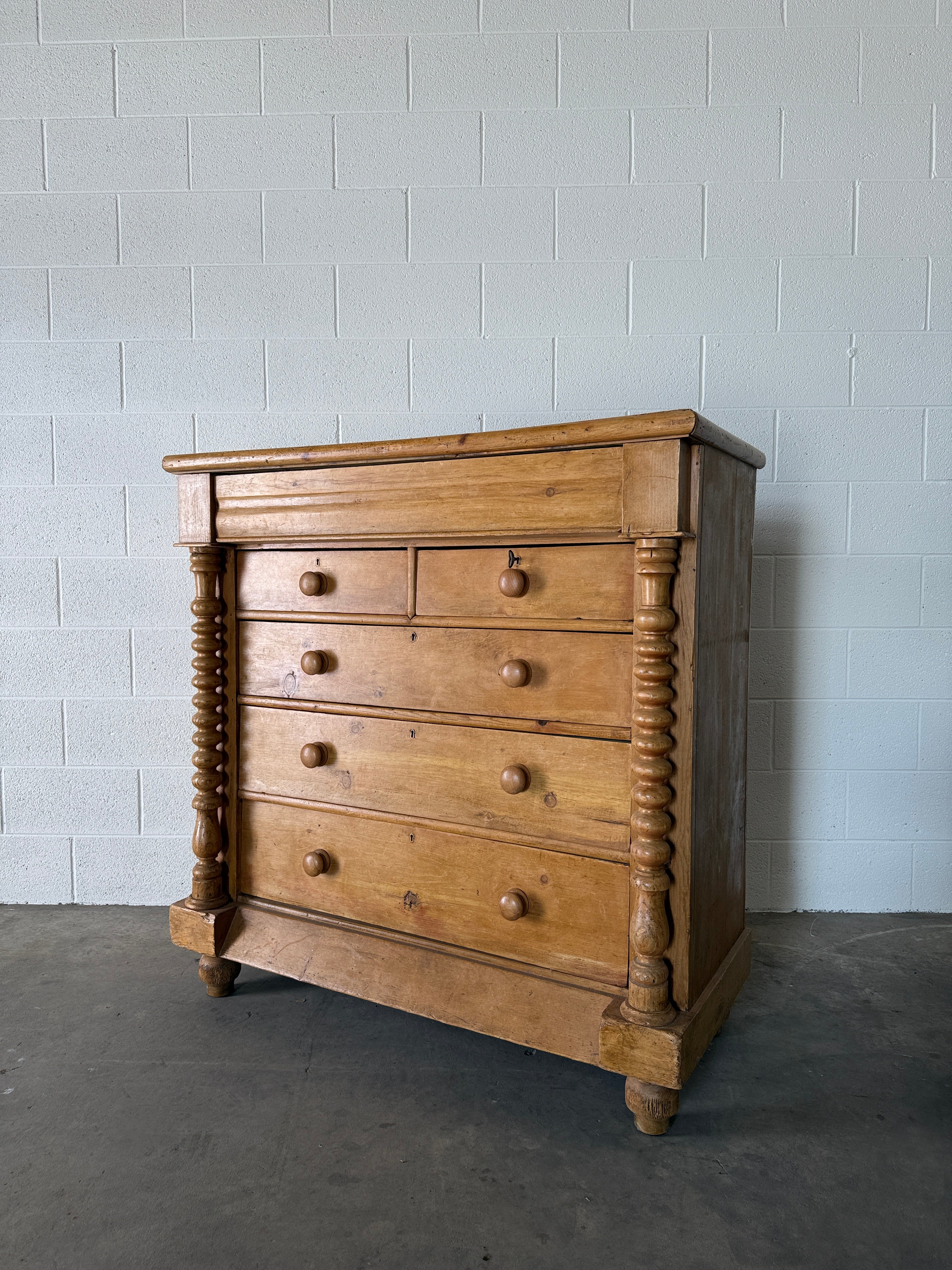 Scottish antique pine chest of drawers
