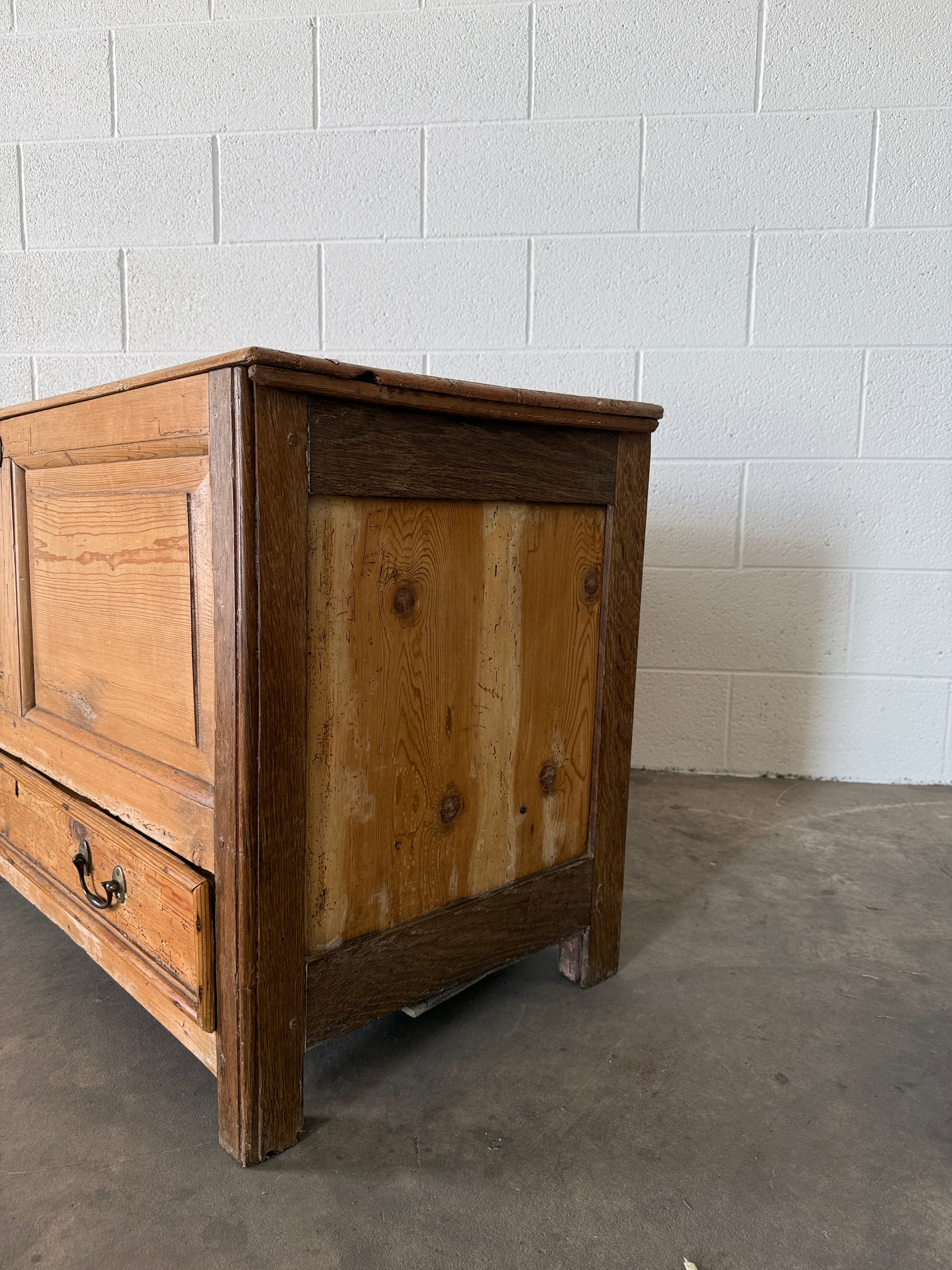Antique pine mule chest
