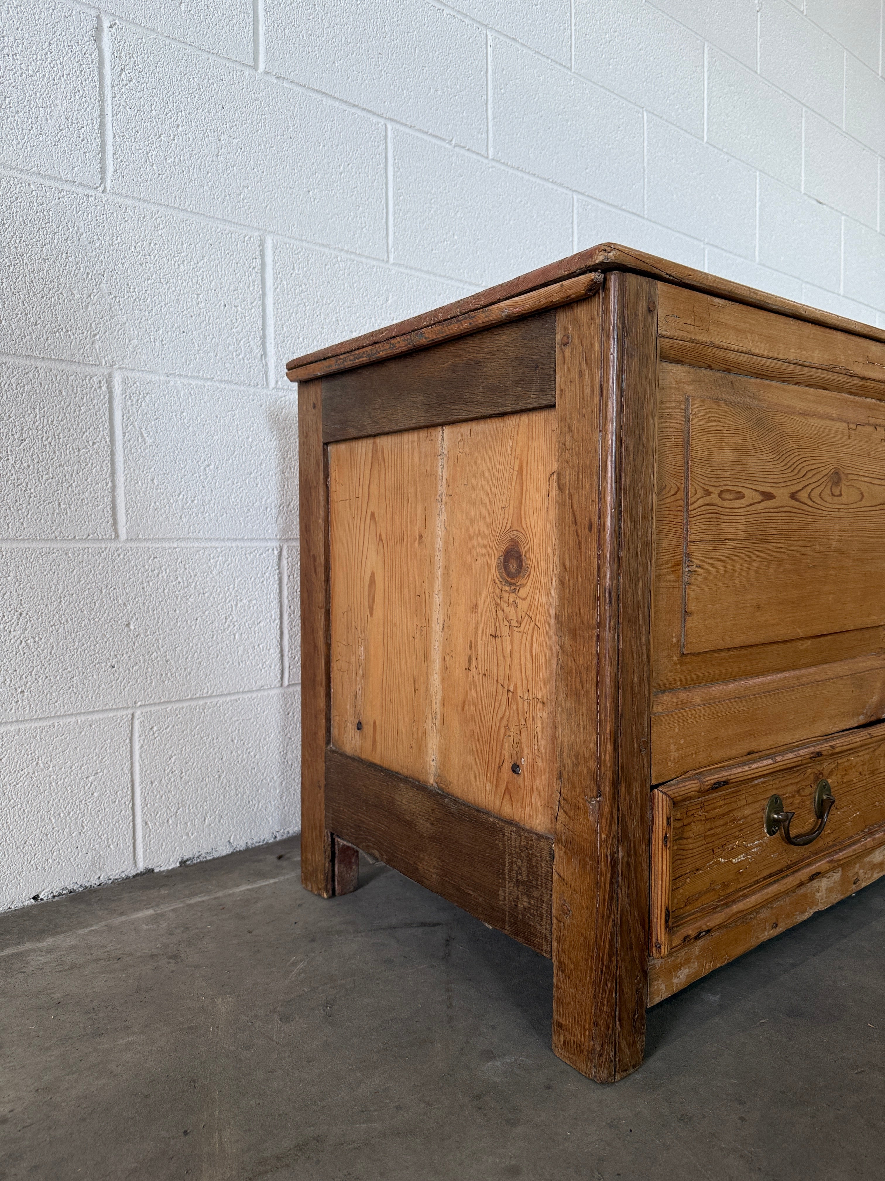 Antique pine mule chest