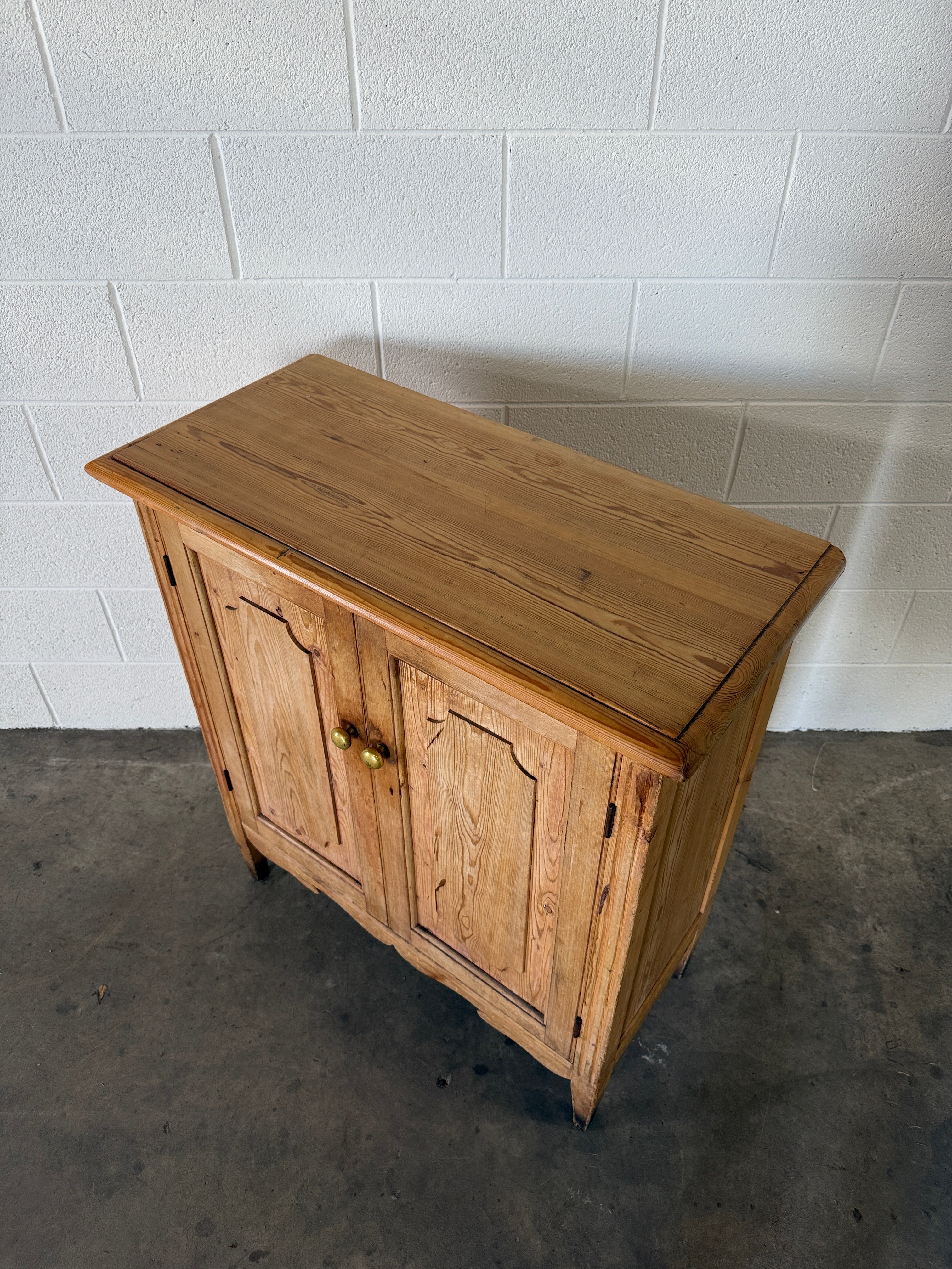 Antique pine two door cupboard