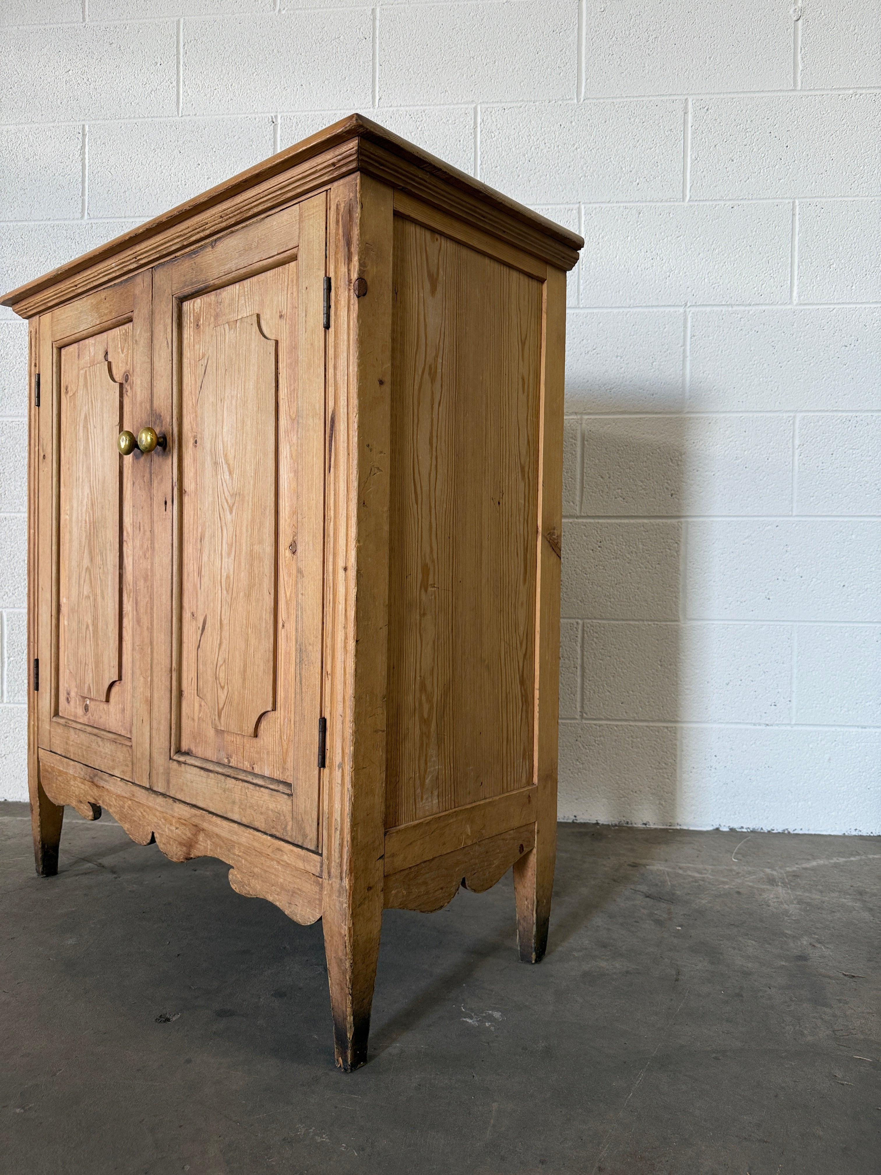 Antique pine two door cupboard