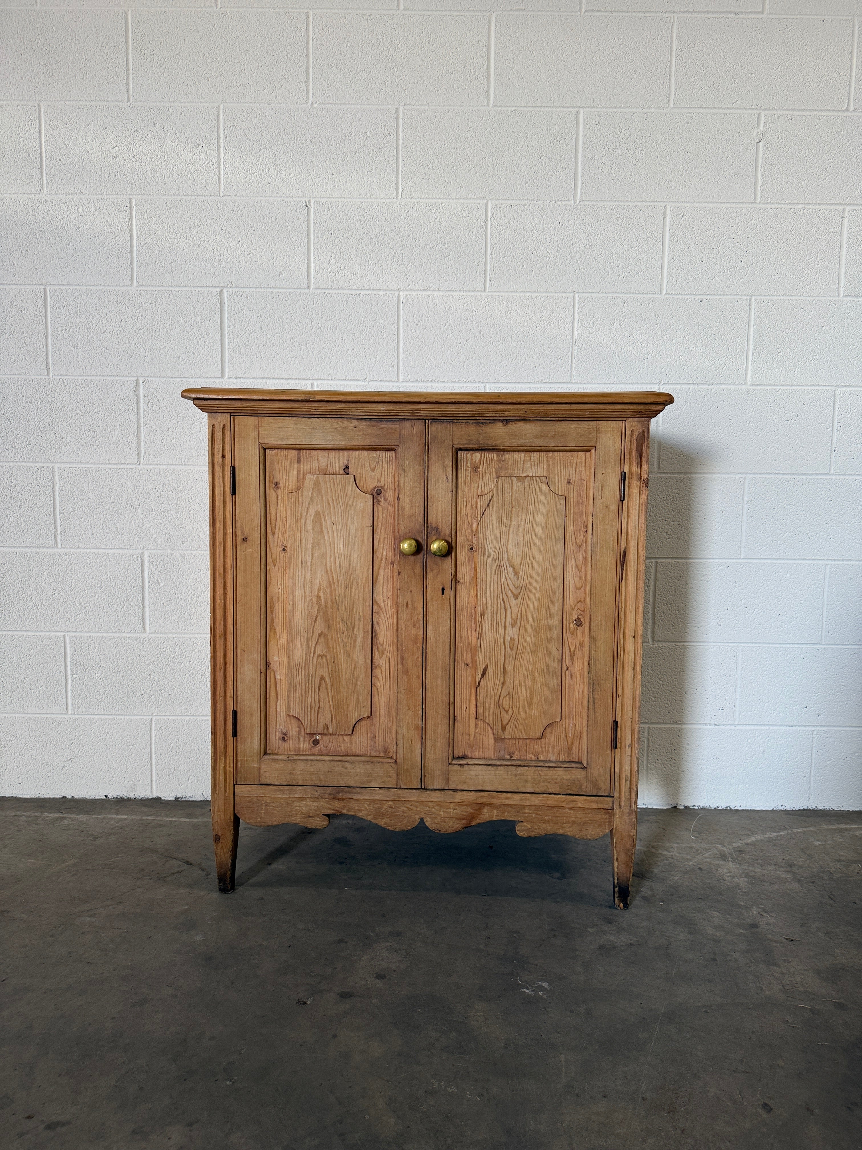 Antique pine two door cupboard