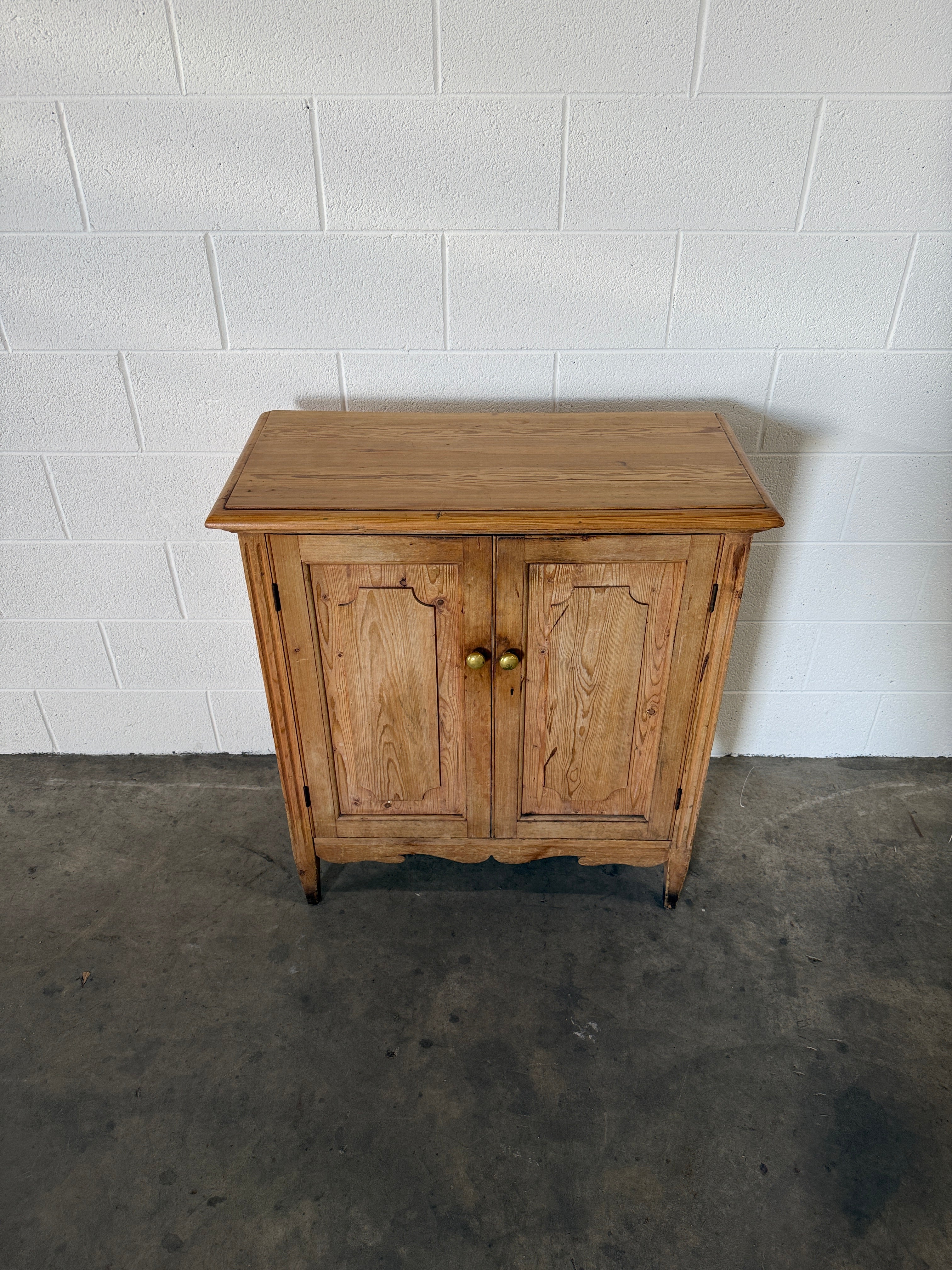 Antique pine two door cupboard