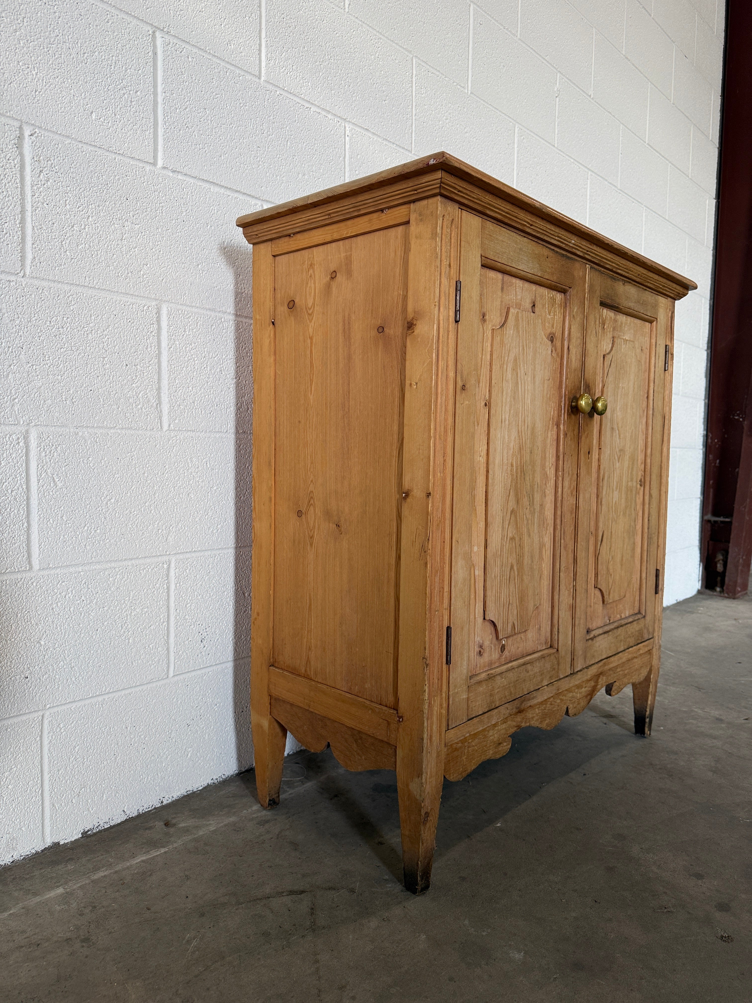 Antique pine two door cupboard