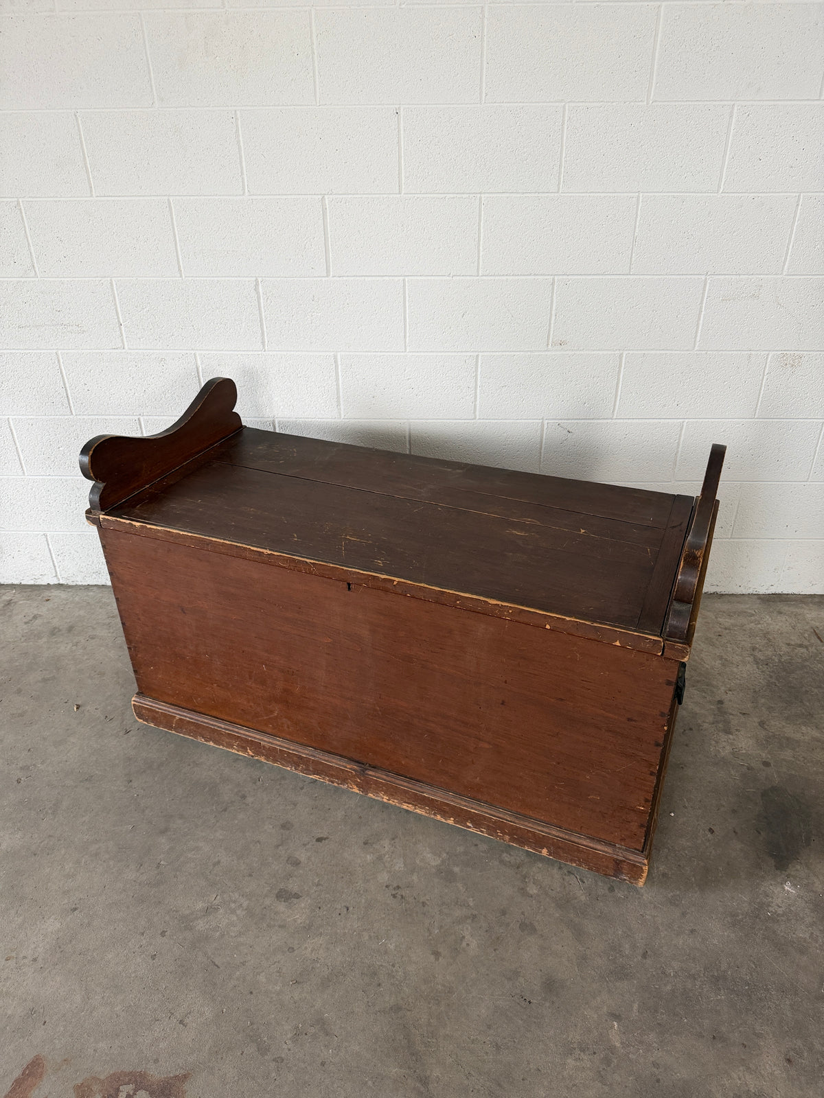 Antique painted pine blanket box