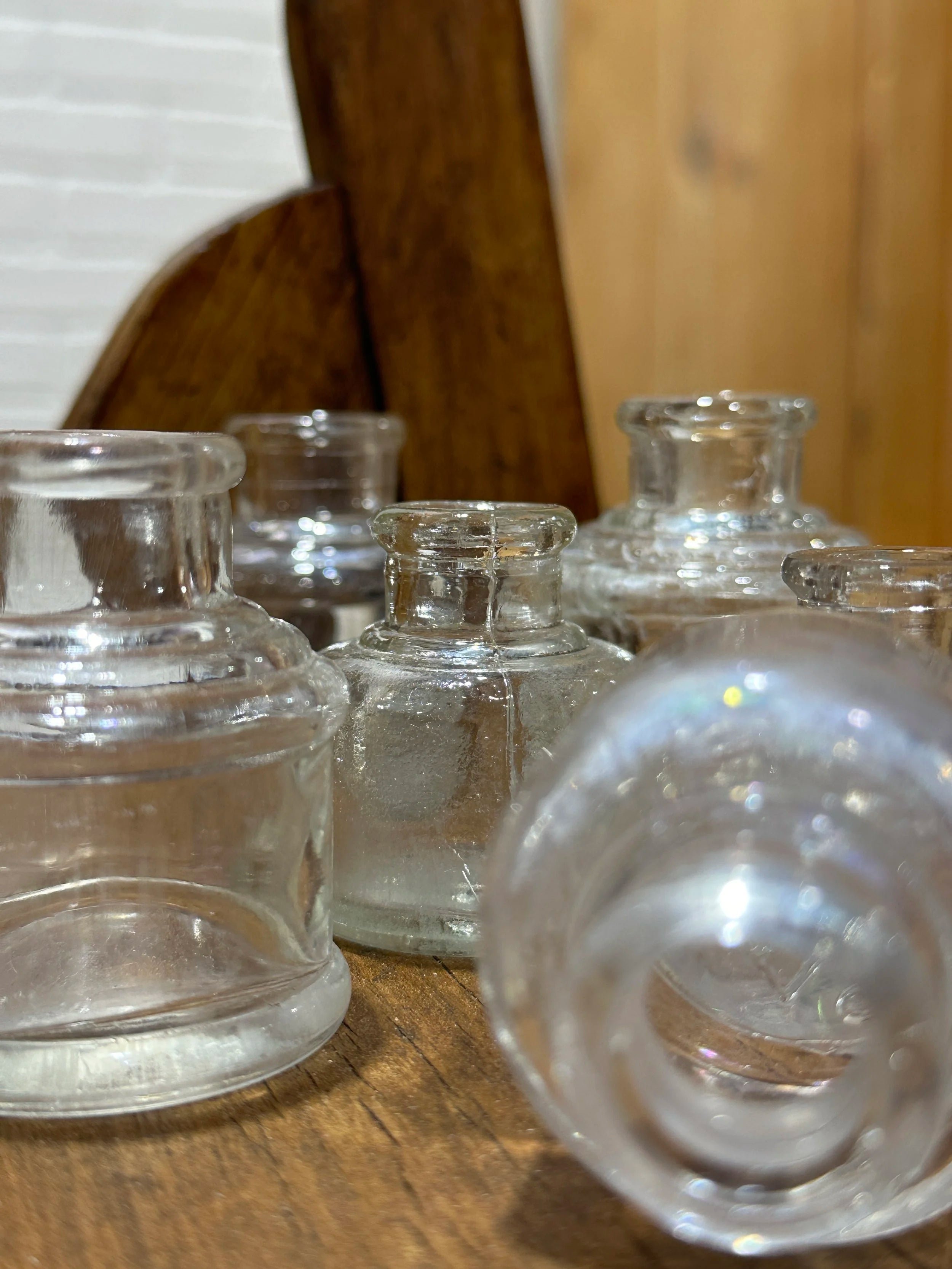 Antique glass ink wells
