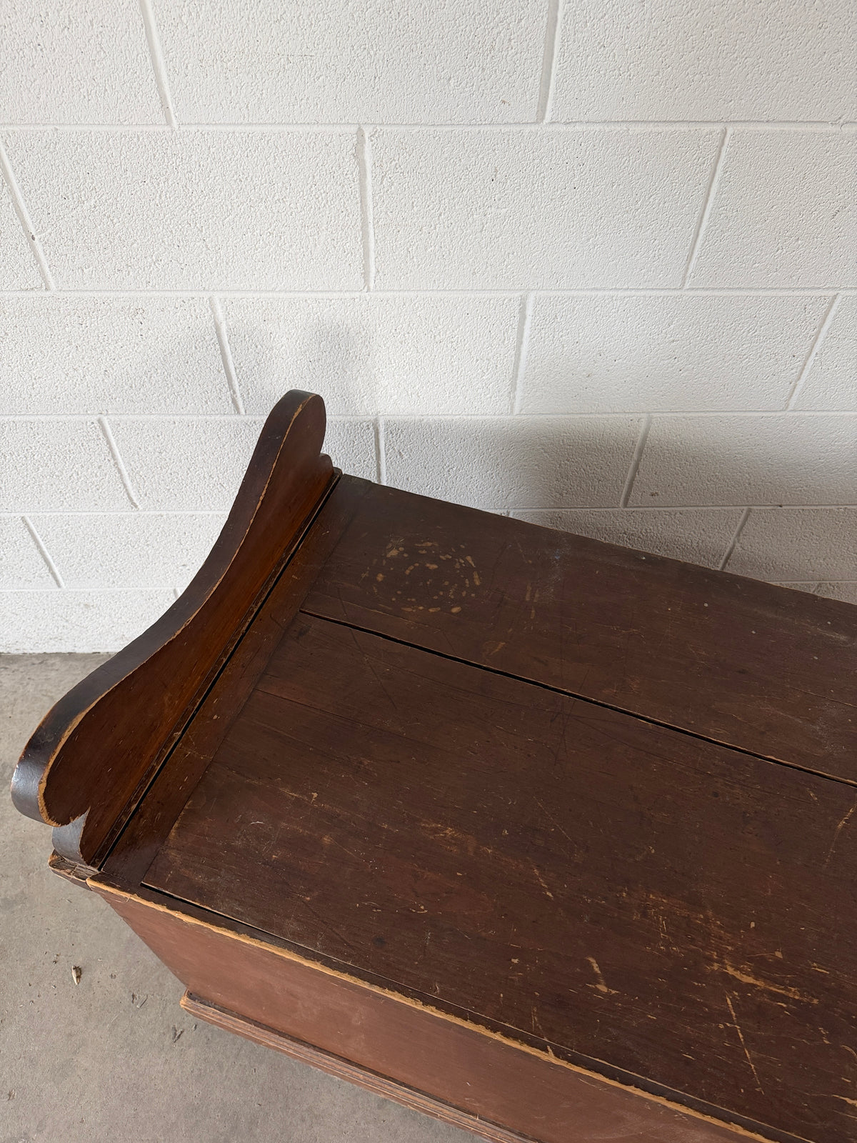 Antique painted pine blanket box