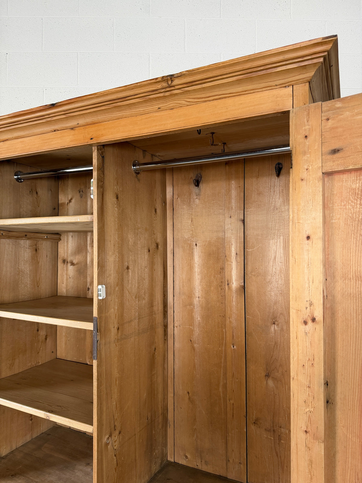 Victorian pine linen press