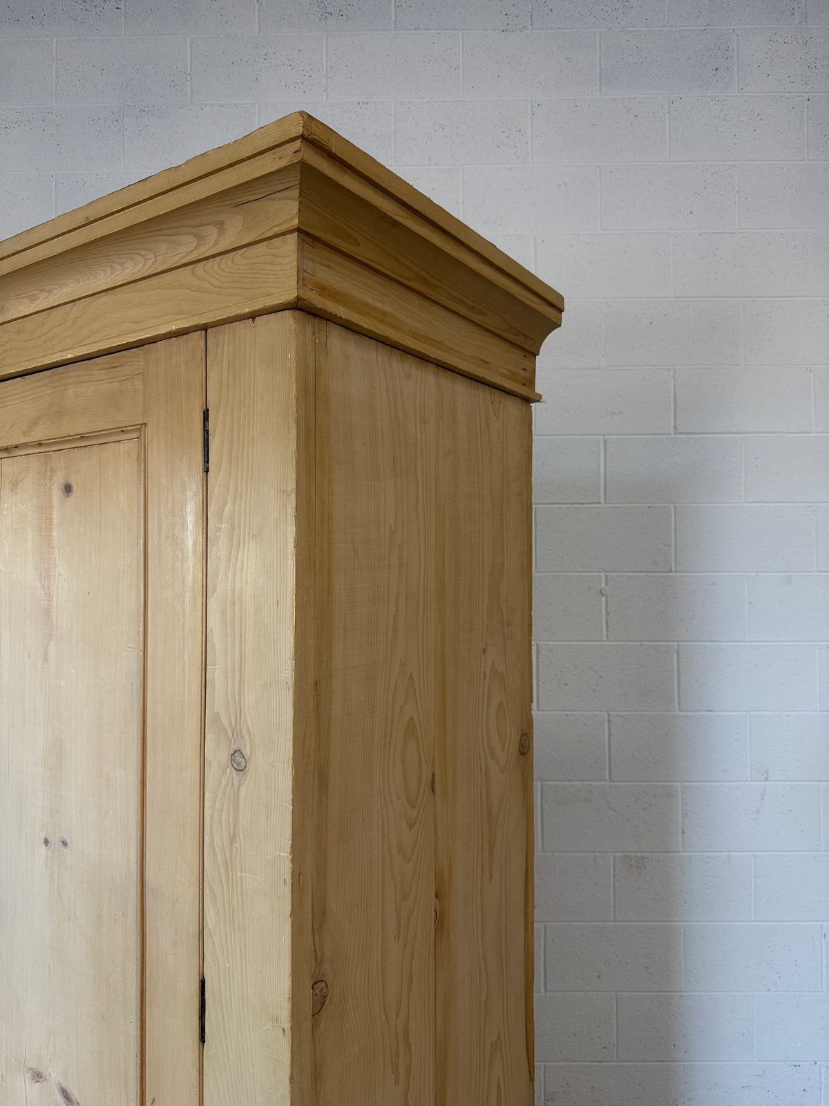 Incredible antique pine double wardrobe