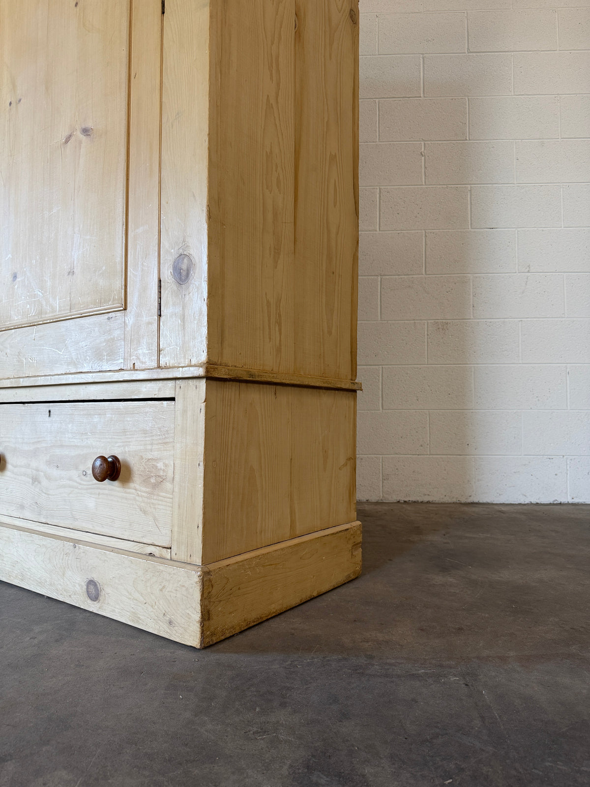 Incredible antique pine double wardrobe