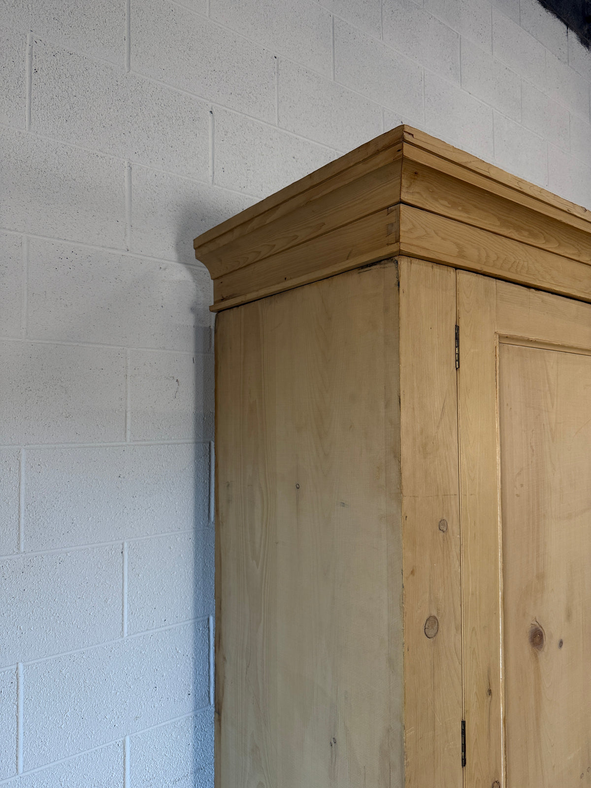 Incredible antique pine double wardrobe