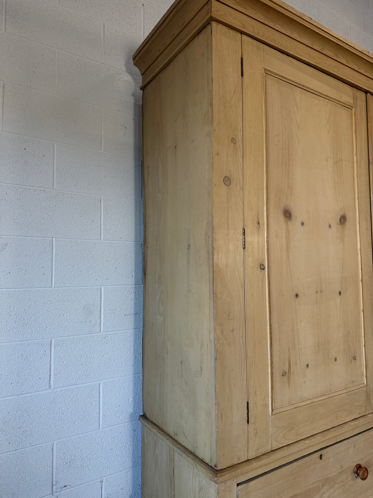 Incredible antique pine double wardrobe