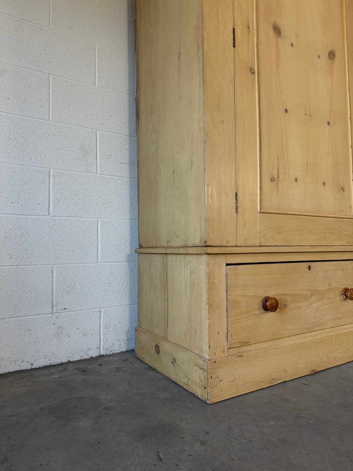 Incredible antique pine double wardrobe