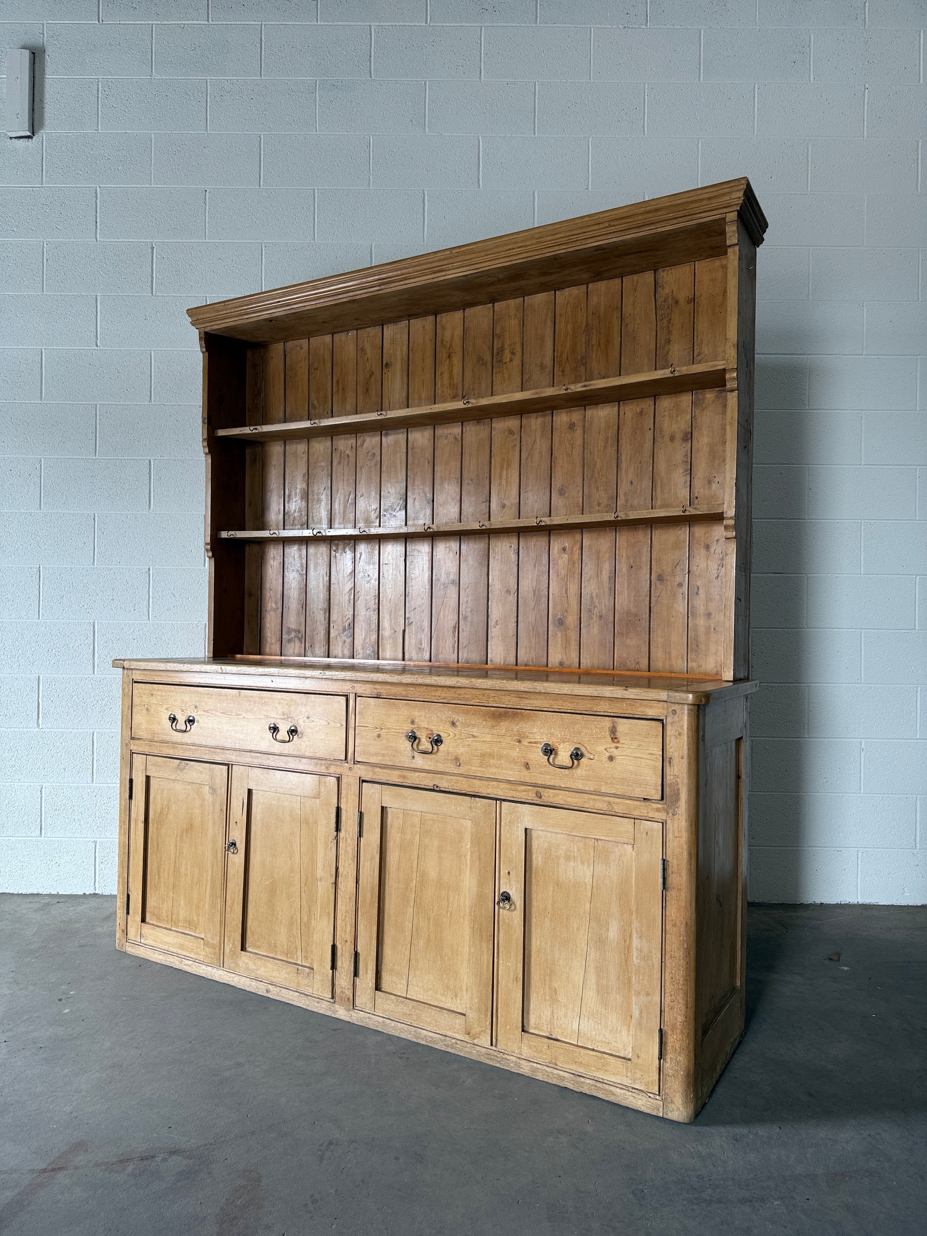 Traditional antique pine kitchen dresser