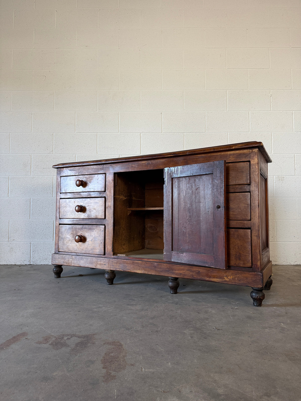 Antique sideboard in a dark wax finish