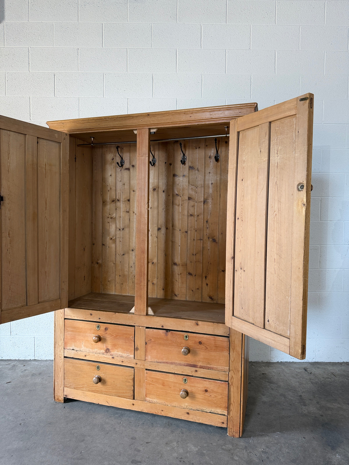 Antique Irish pine wardrobe