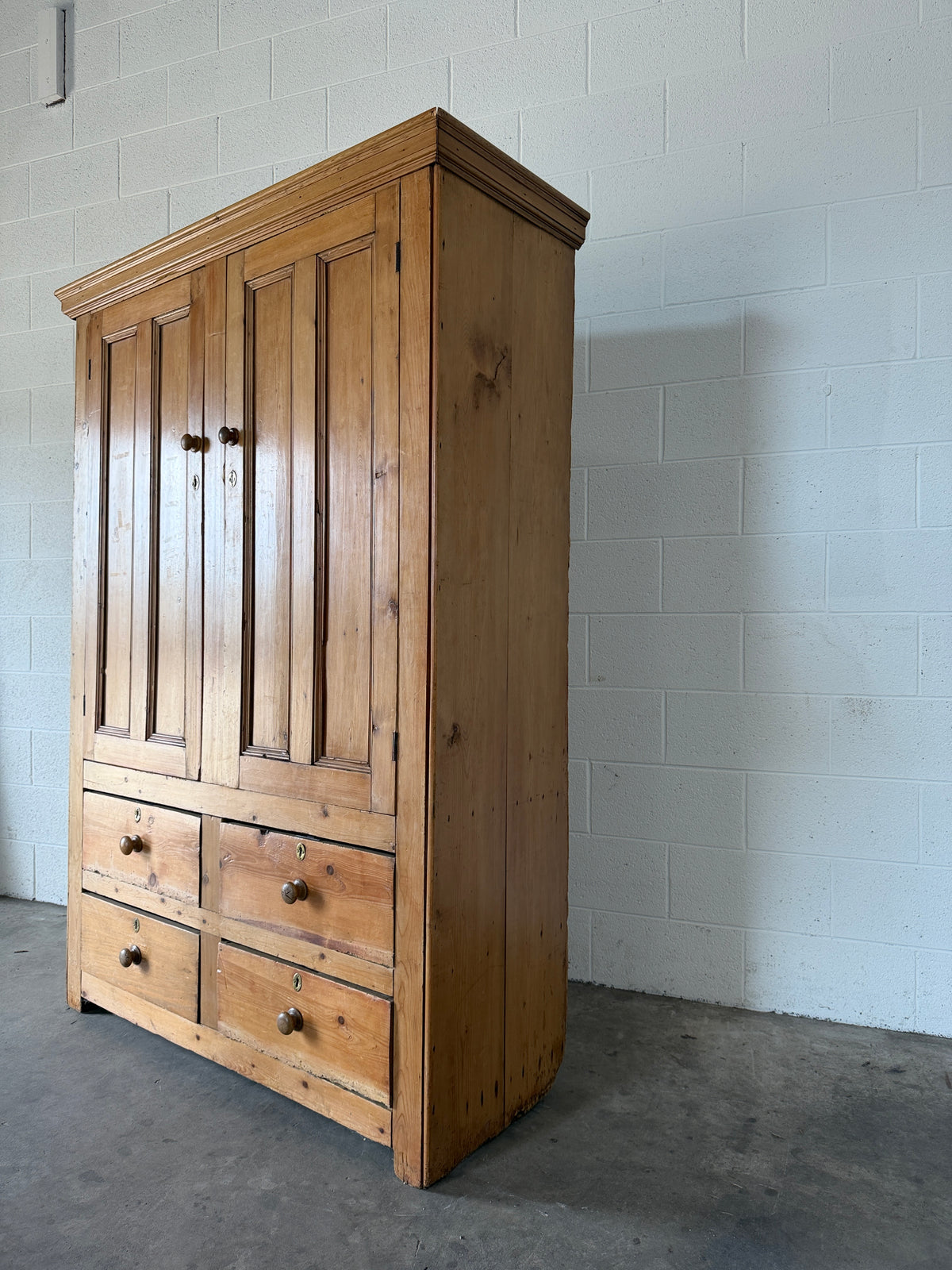 Antique Irish pine wardrobe