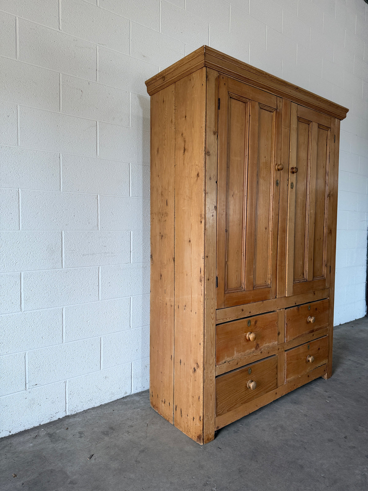 Antique Irish pine wardrobe