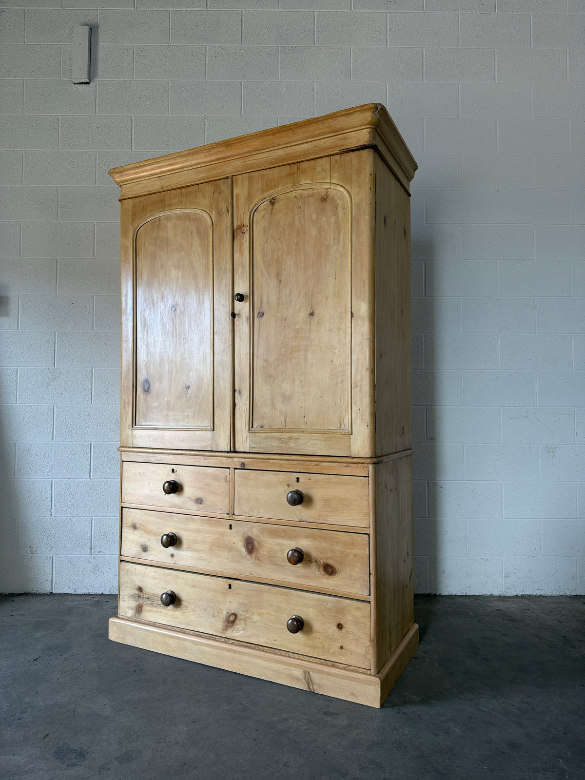Antique pine linen press