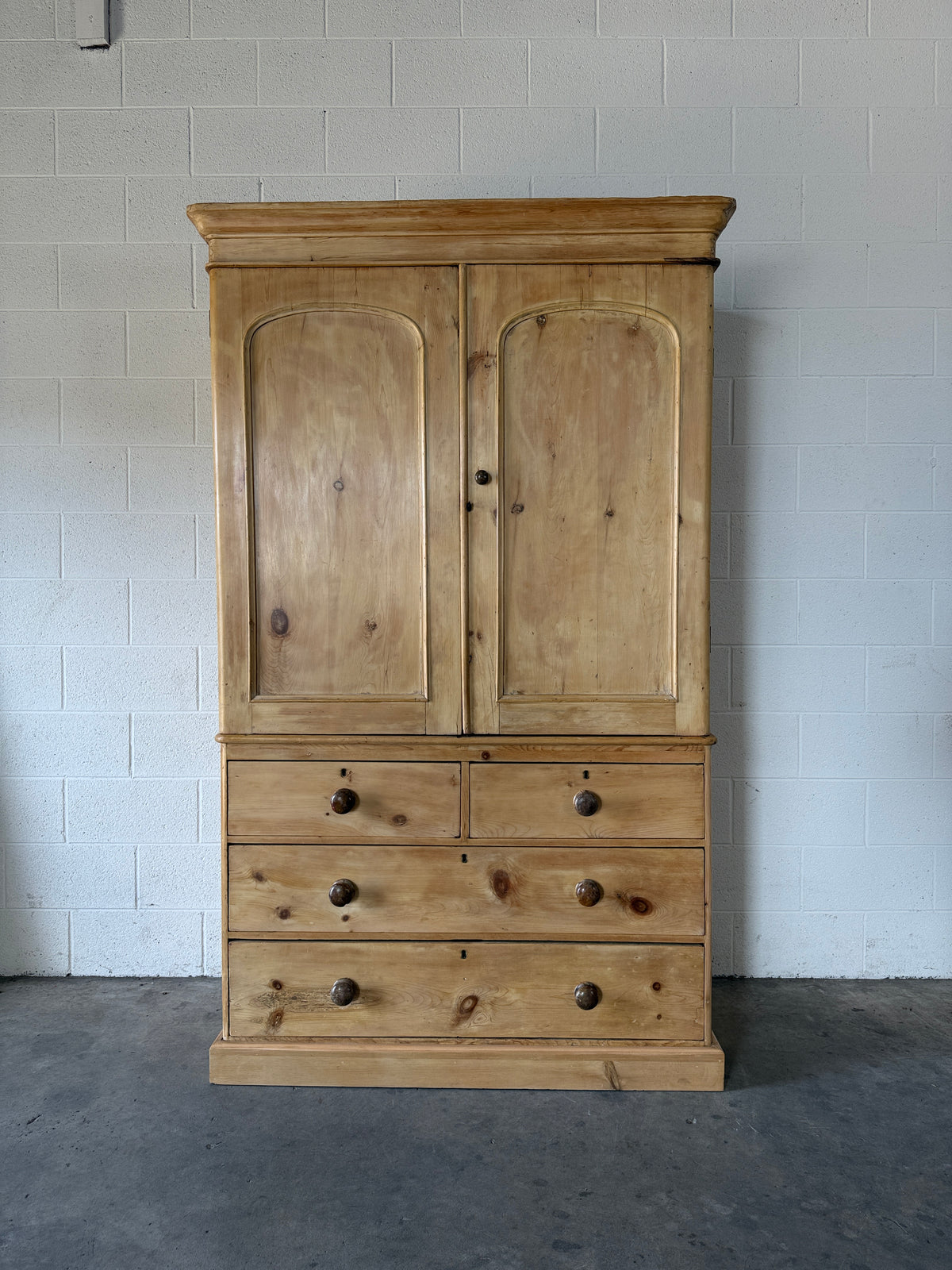 Antique pine linen press
