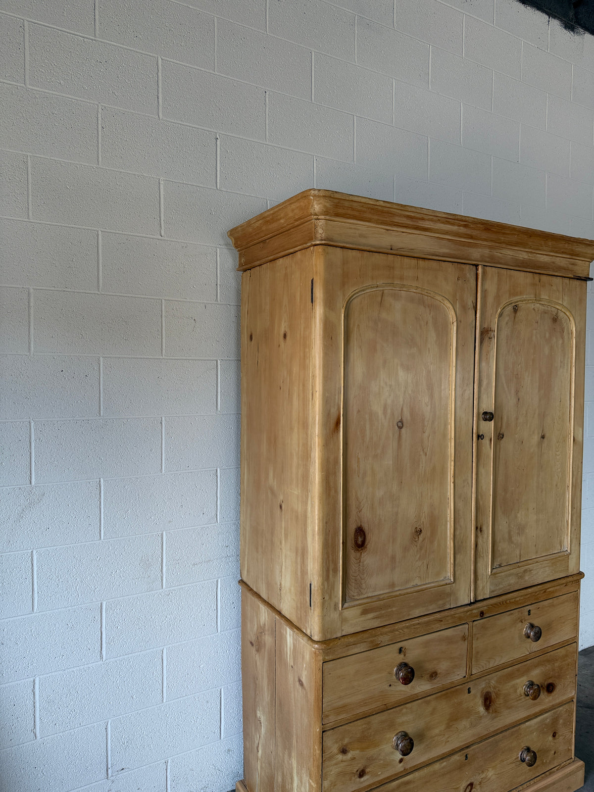 Antique pine linen press