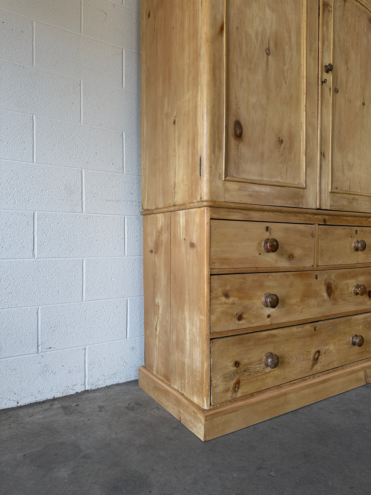 Antique pine linen press