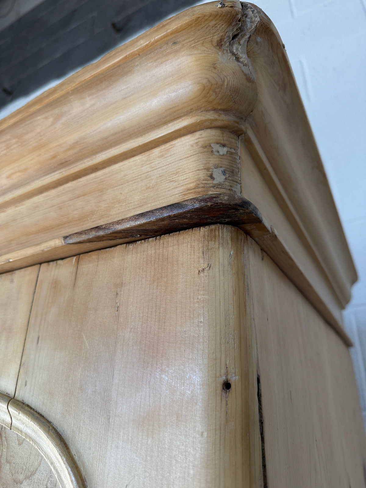 Antique pine linen press