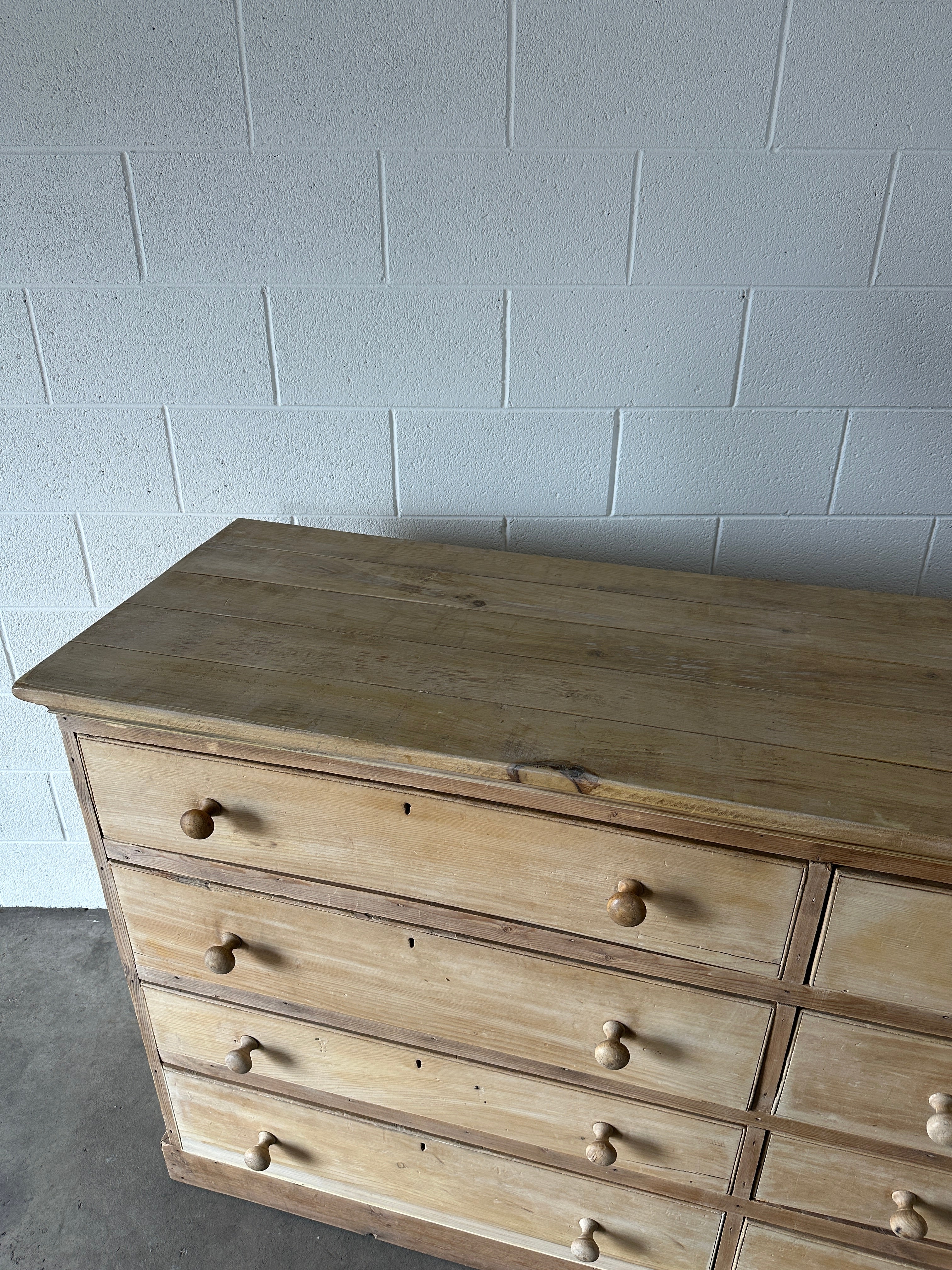 Antique European bank of 8 drawers