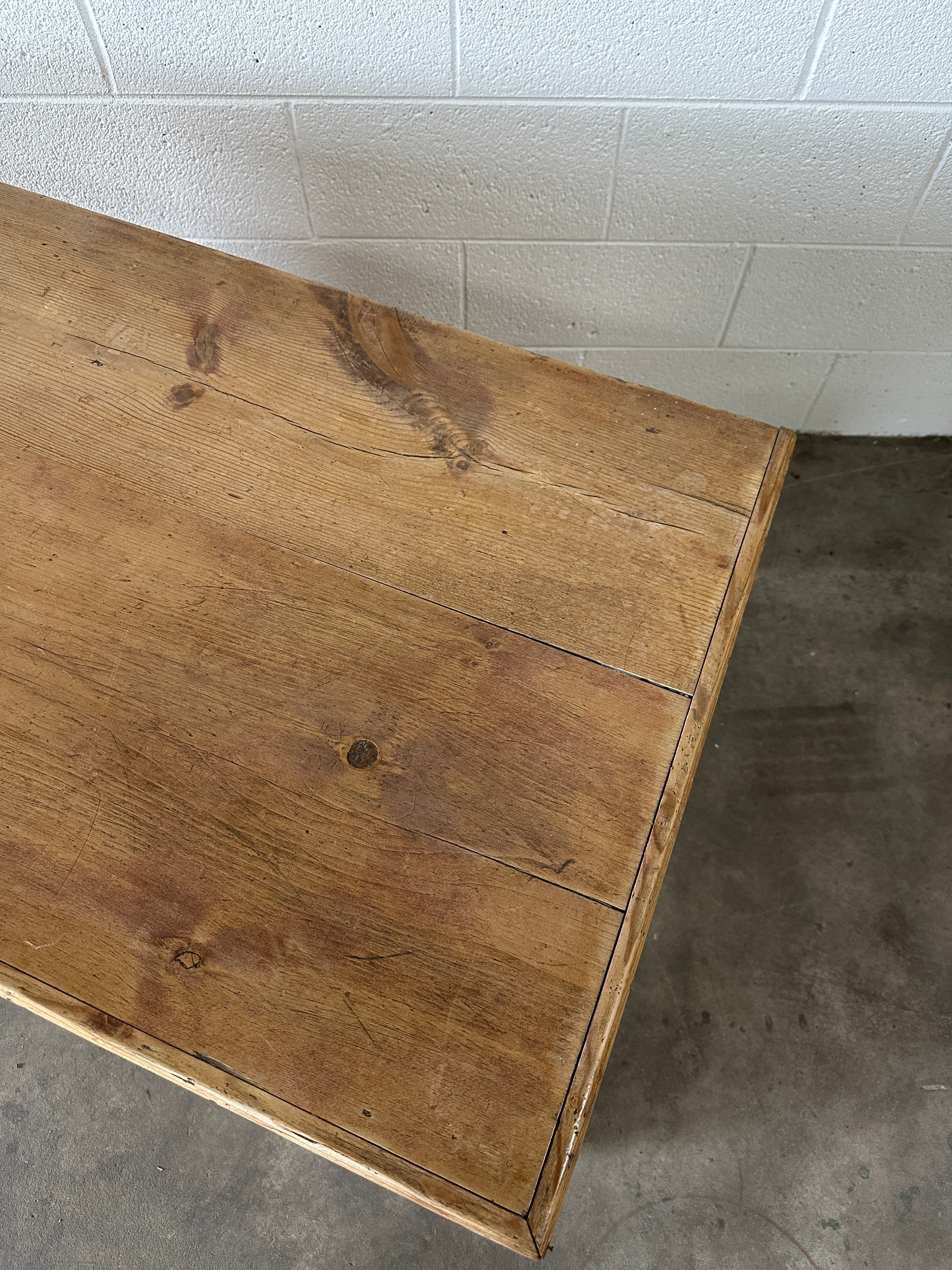 Antique English pine mule chest