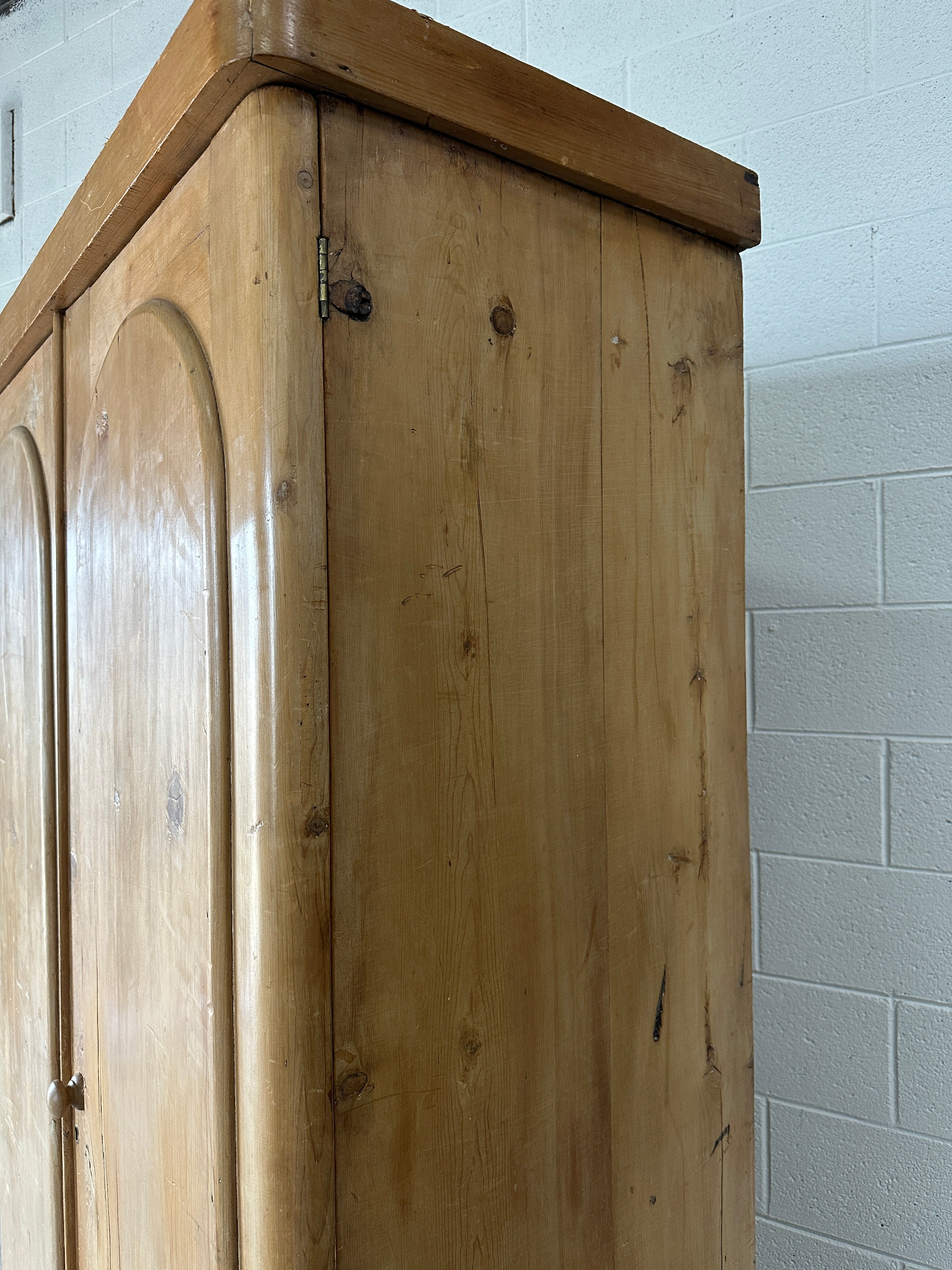 Victorian Pine Wardrobe with Interior Drawers