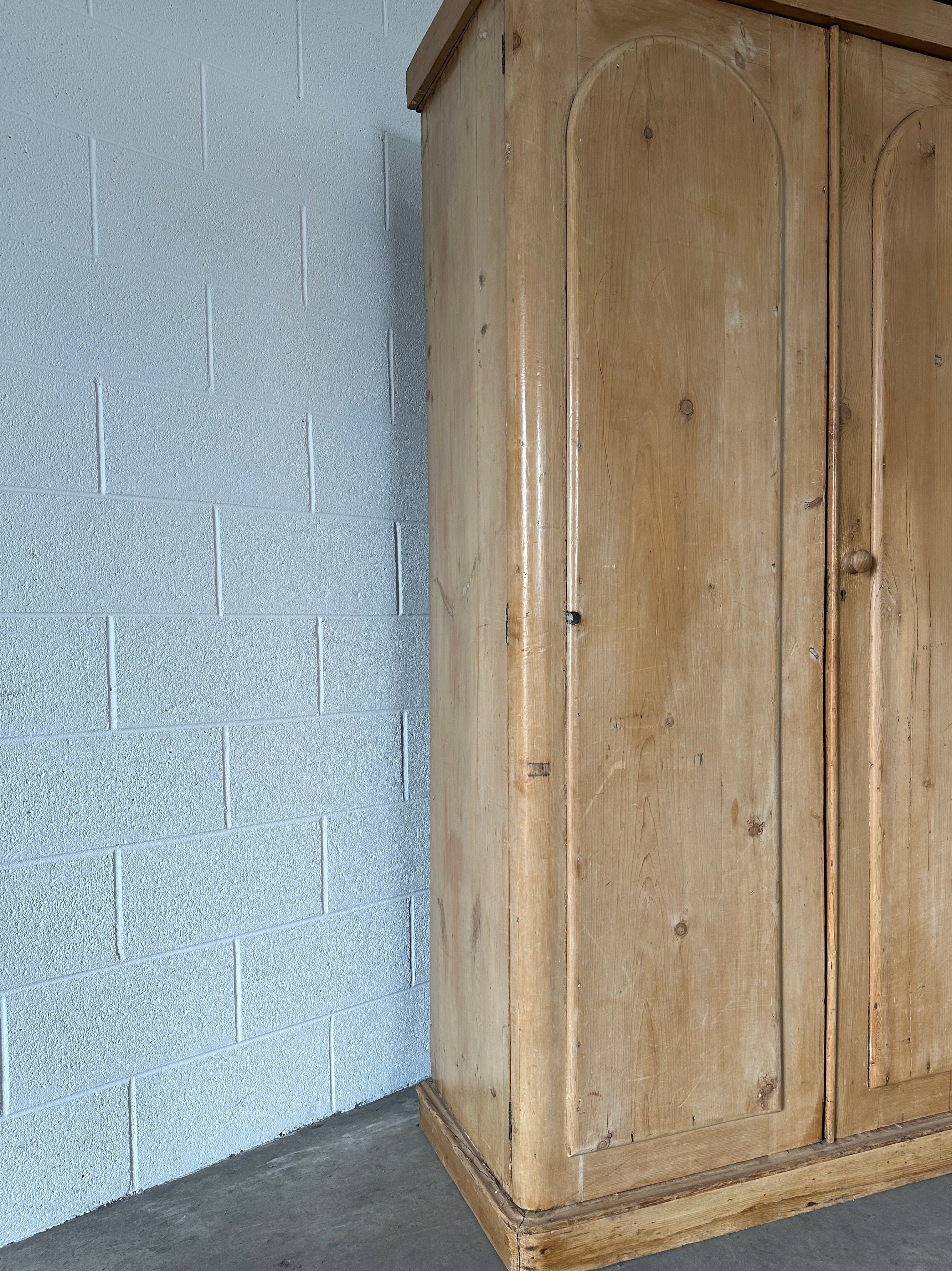Victorian Pine Wardrobe with Interior Drawers