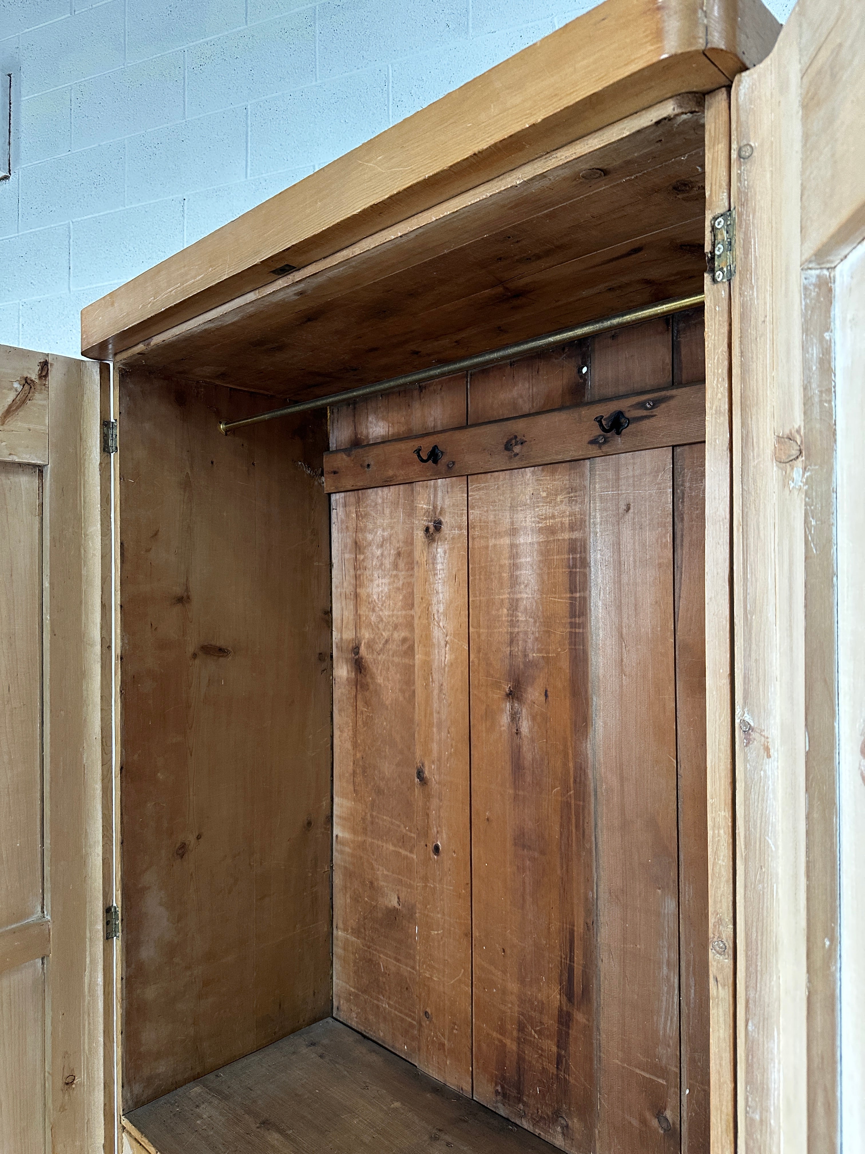 Victorian Pine Wardrobe with Interior Drawers