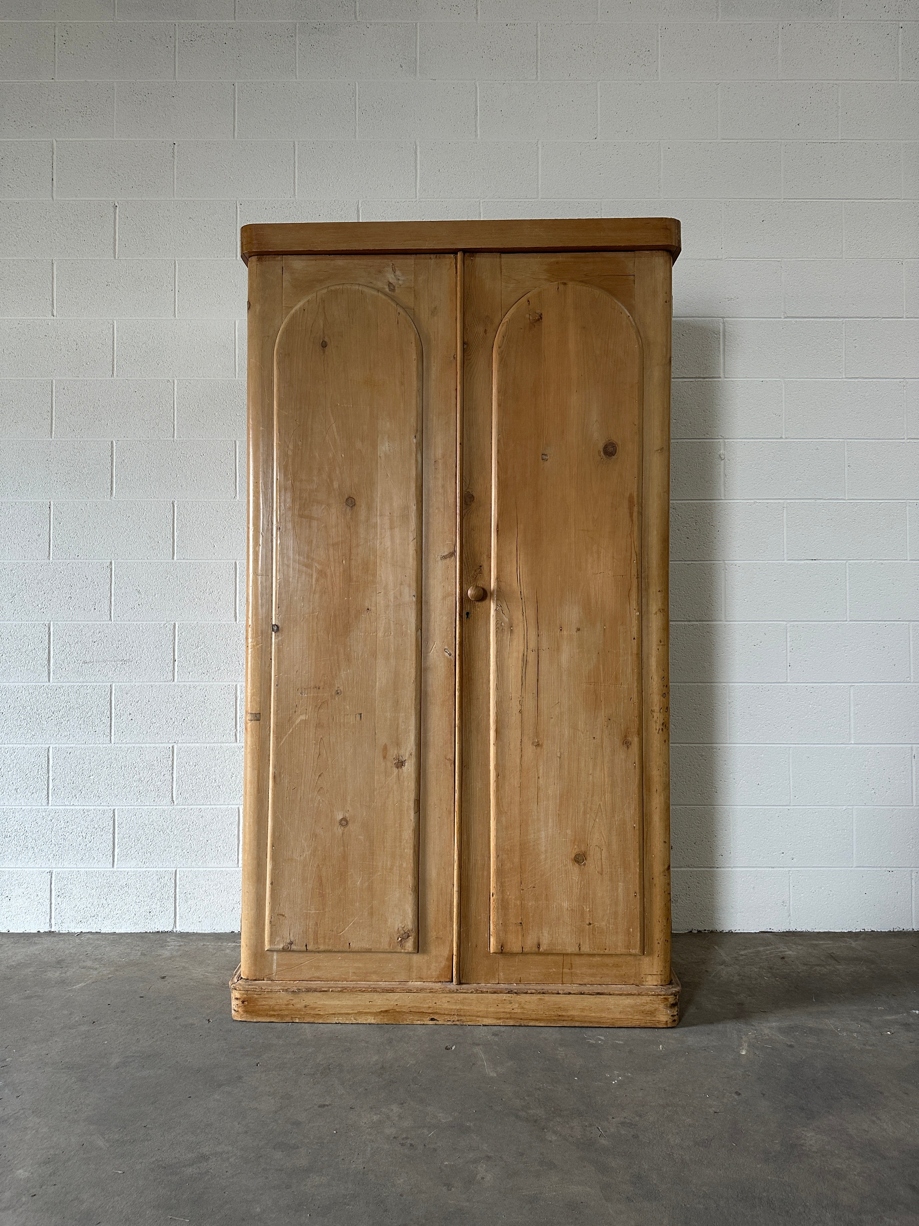 Victorian Pine Wardrobe with Interior Drawers